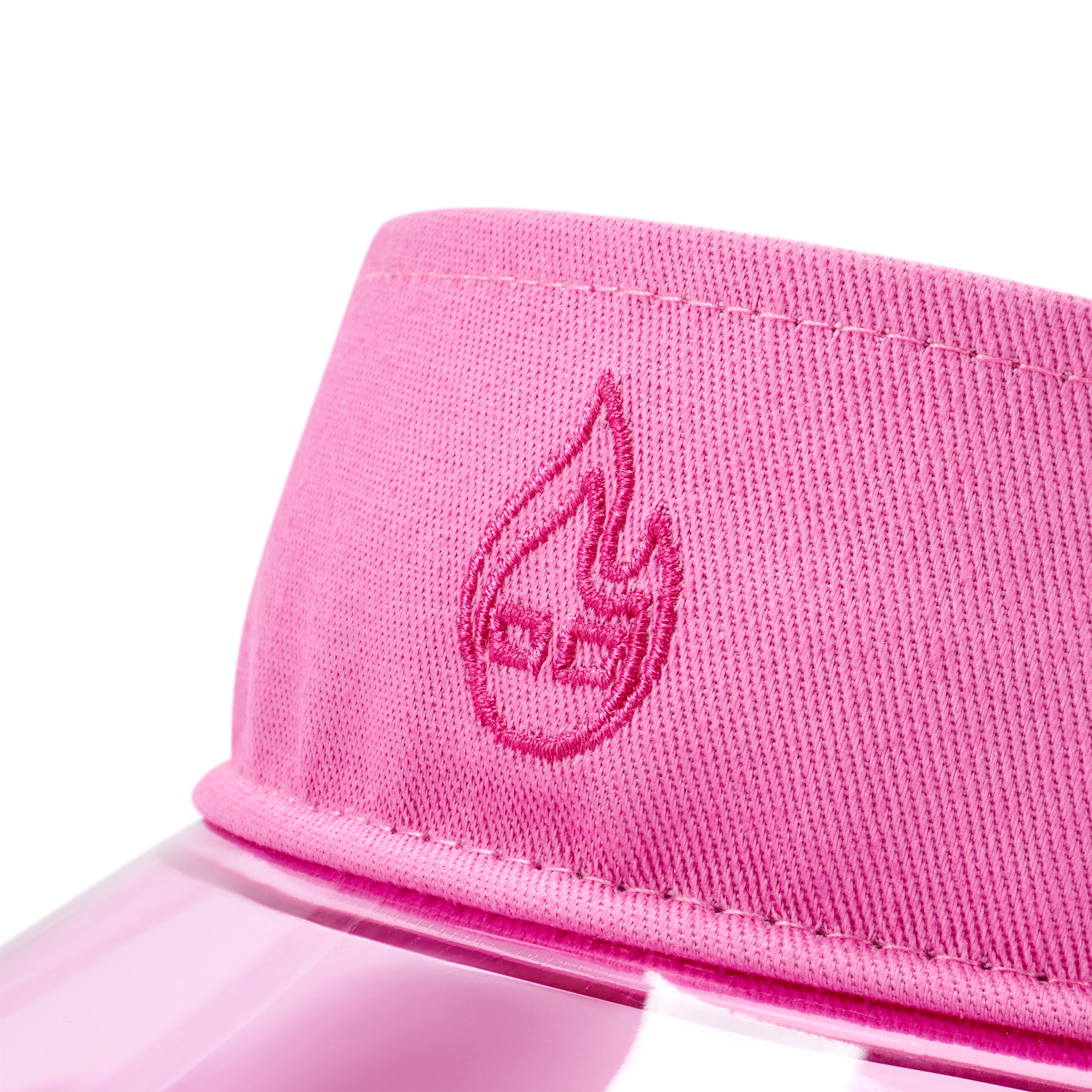 Pinkes Sun Visor 'Joy' mit gesticktem Johnny Urban Flammenlogo vorne