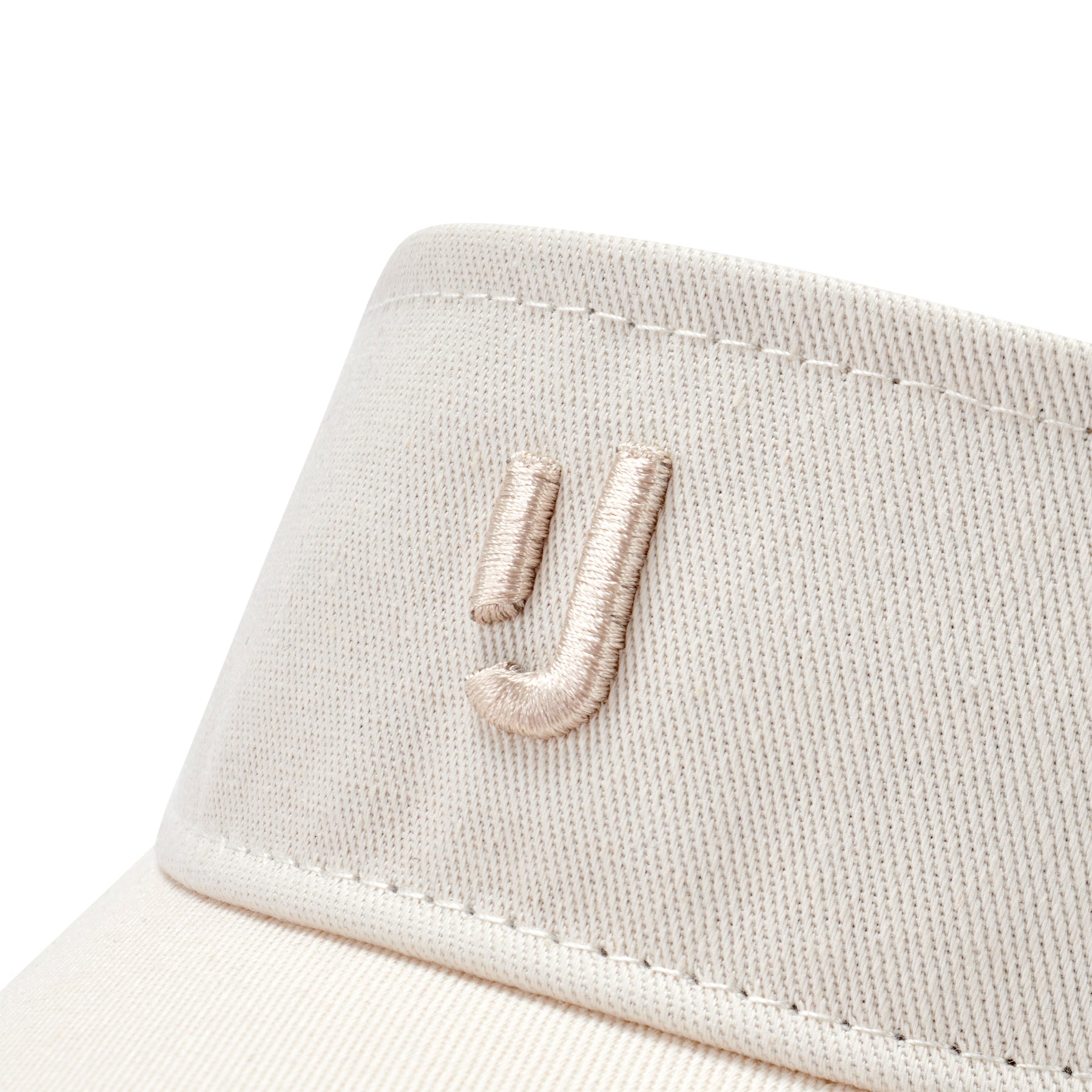 Cremefarbener Sun Visor 'Terry' mit gesticktem 'J'-Logo von Johnny Urban