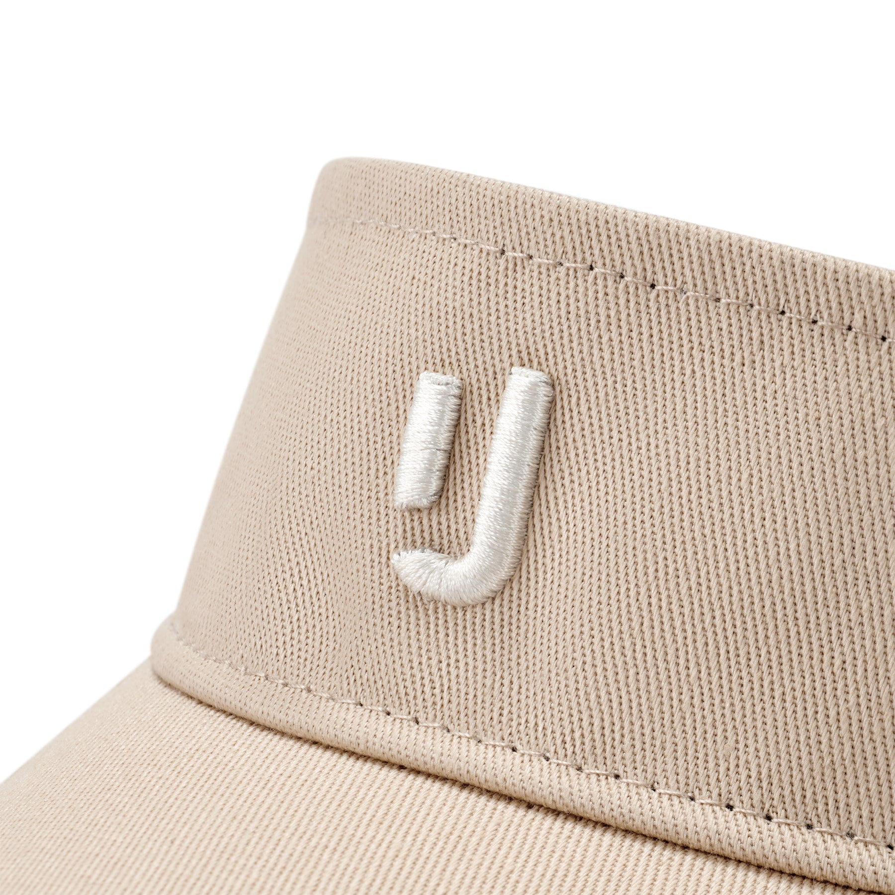 Sandfarbener Sun Visor 'Terry' mit weiß gesticktem 'J'-Logo