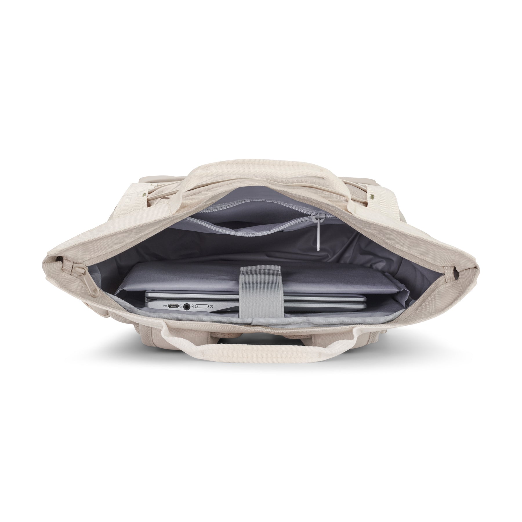 Beiger Tagesrucksack 'Harper' mit Laptopfach und Reißverschlusstasche innen