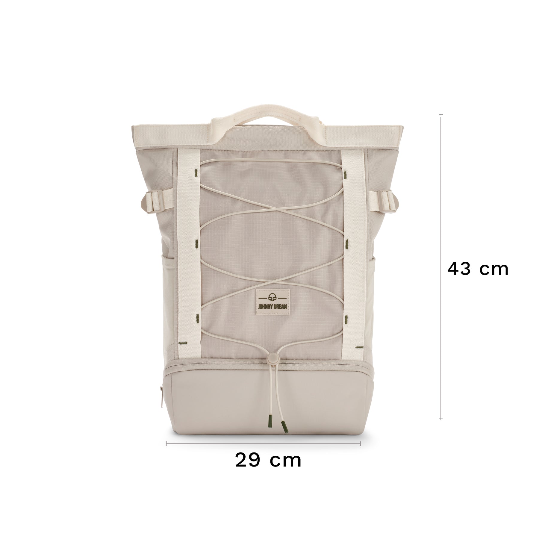 Beiger Tagesrucksack 'Harper' mit Frontfach und verstellbaren Gurten, 43 cm hoch, 29 cm breit