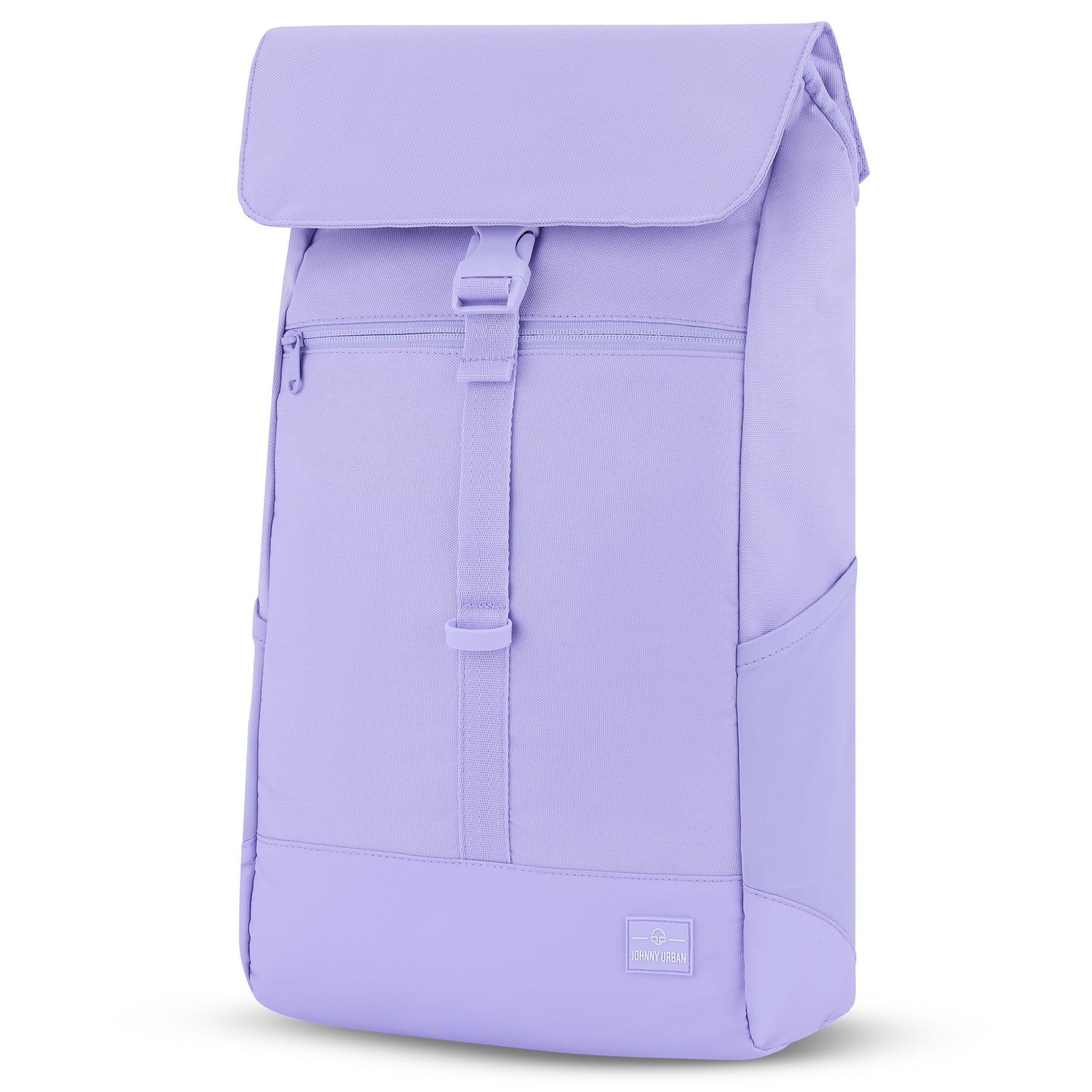 Rucksack 'Mika' von Johnny Urban in lila mit Reißverschlusstasche vorne und Schnallenverschluss