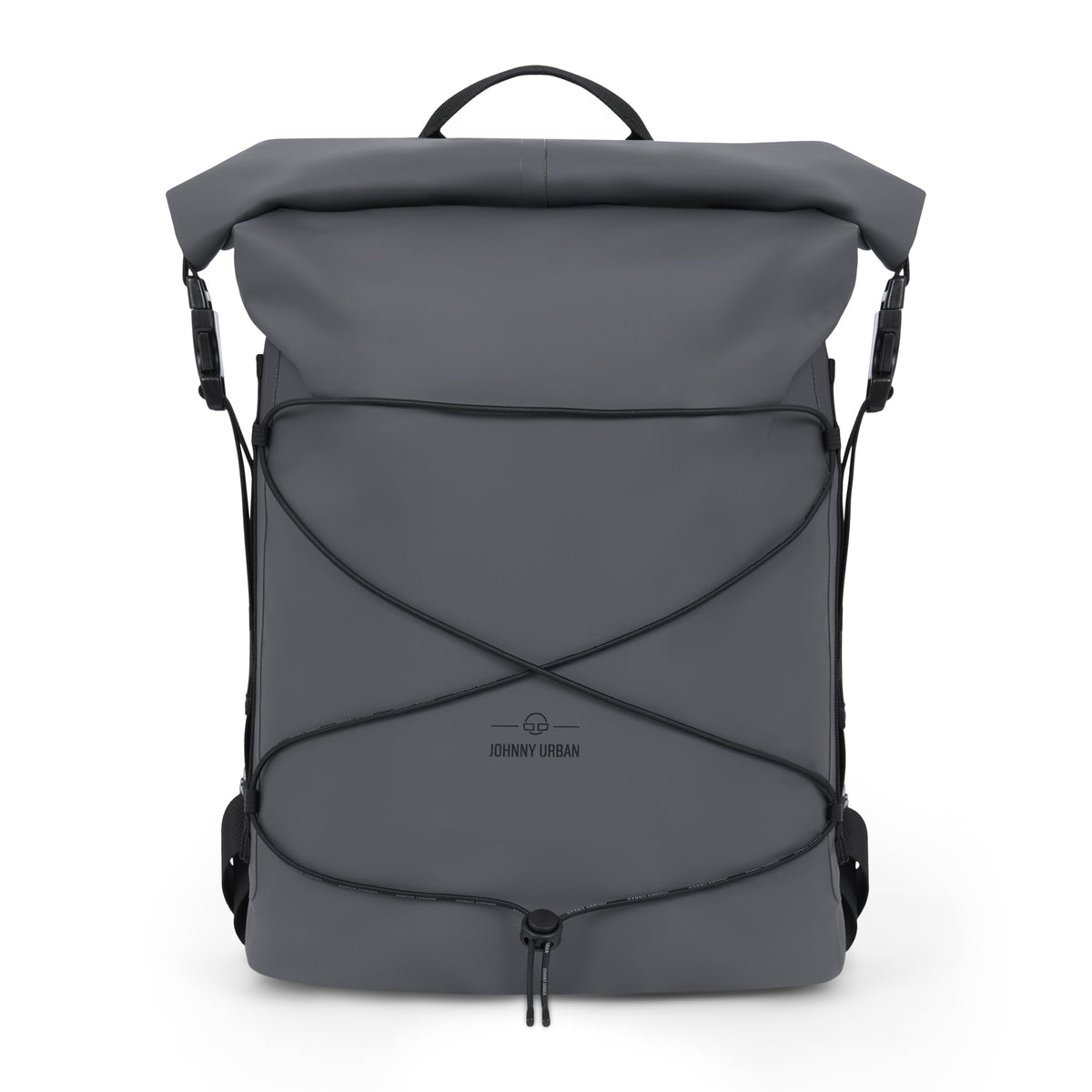 Rolltop Rucksack 'Myles' von Johnny Urban in dunkelgrau mit verstellbaren Gurten und elastischem Frontgummi