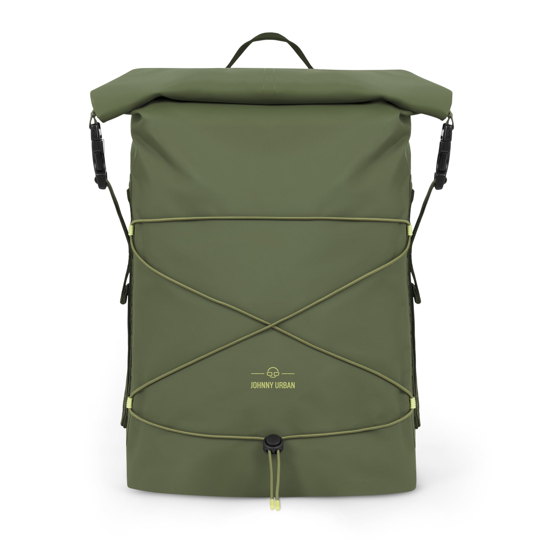Grüner wasserdichter Rolltop Rucksack 'Myles' von Johnny Urban mit elastischem Kordelverschluss