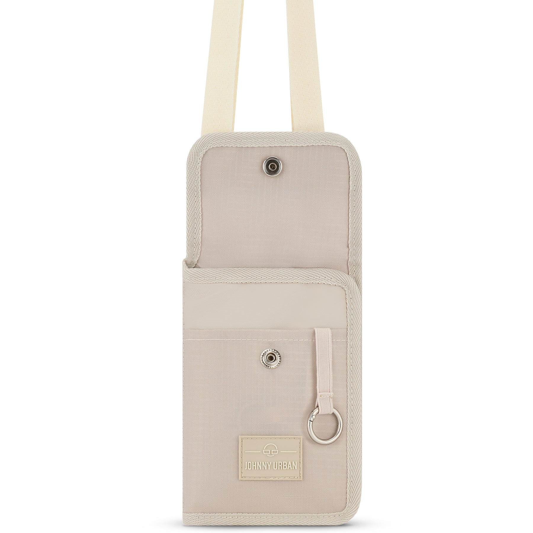 Beige Umhängeportemonnaie 'Troy' von Johnny Urban mit Klappverschluss und Schlüsselring