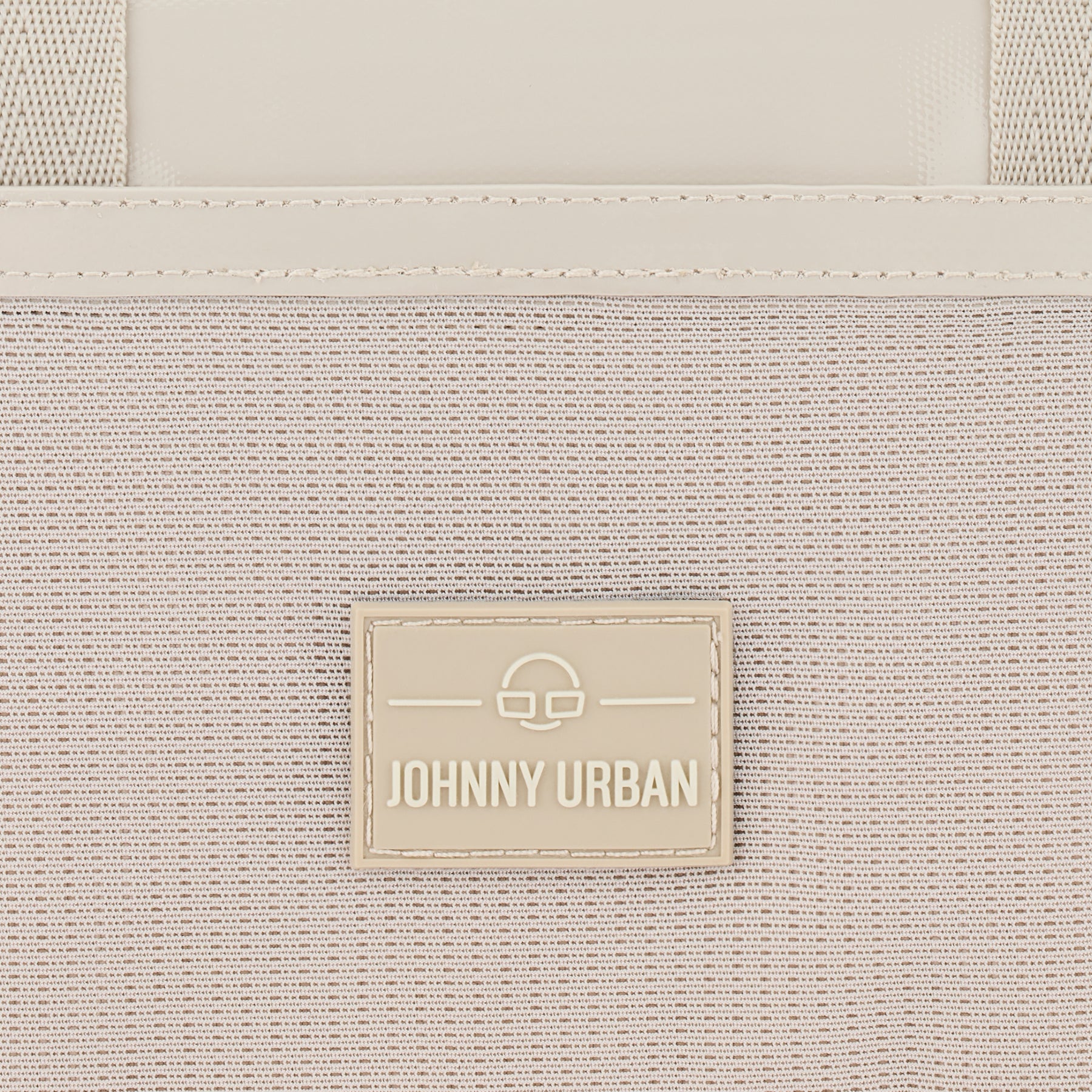 Beige wasserabweisende Lenkertasche Fahrrad Nelson von Johnny Urban mit Logo-Patch