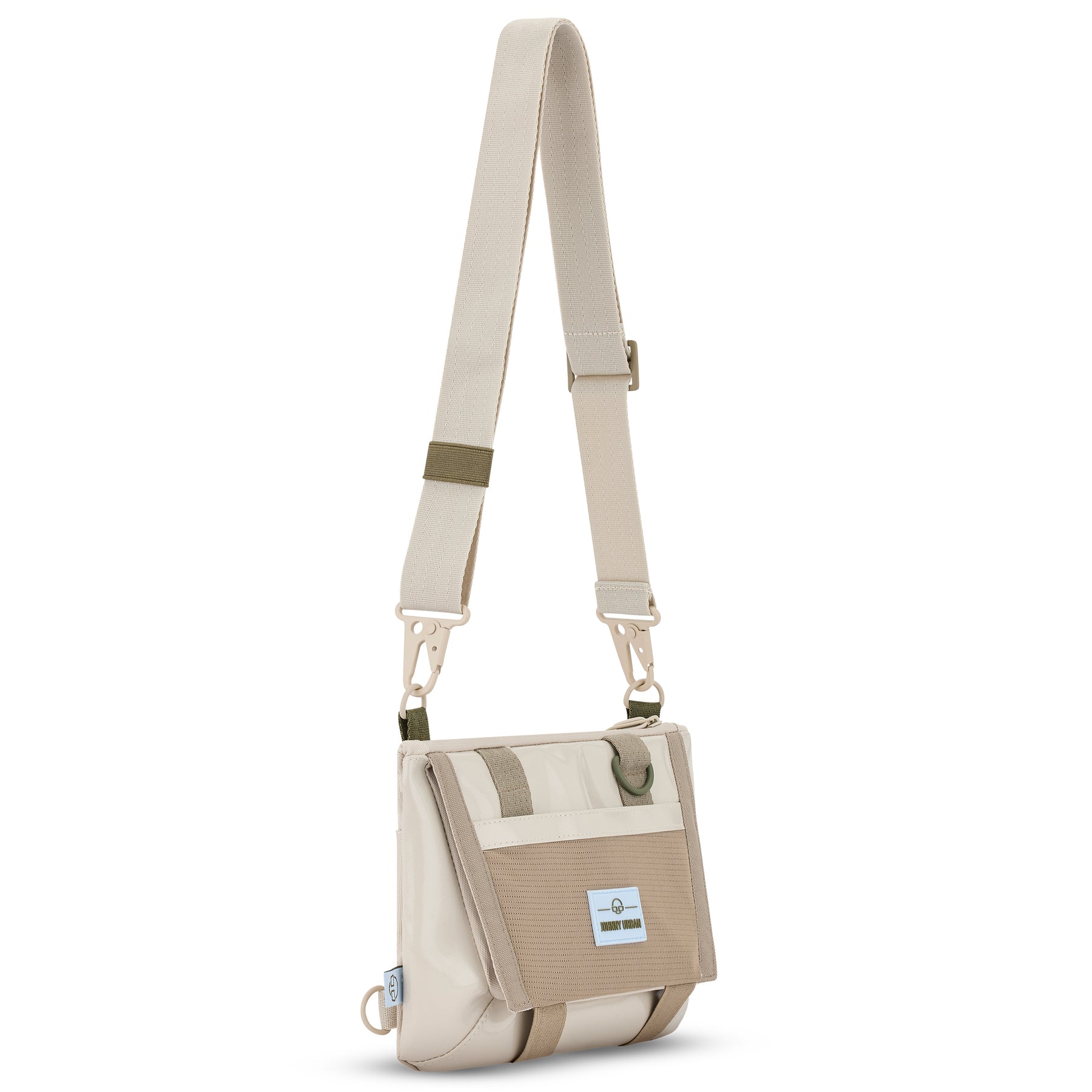 Umhängetasche 'Avery' von Johnny Urban in beige mit verstellbarem Schultergurt und Fronttasche