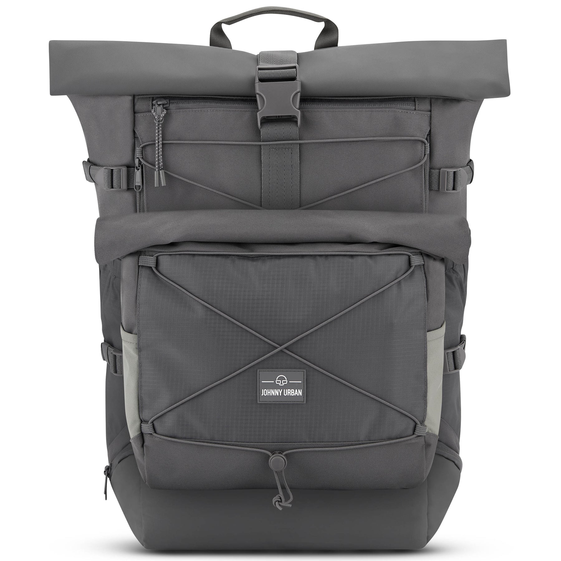 Dunkelgraue Umhängetasche 'Dylan' von Johnny Urban aus robustem Material mit Rollverschluss und Fronttasche
