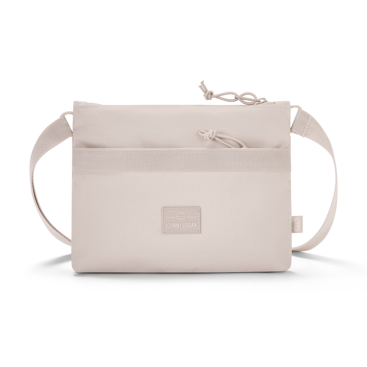 Sandfarbene Umhängetasche 'Drew' von Johnny Urban mit verstellbarem Riemen und Fronttasche