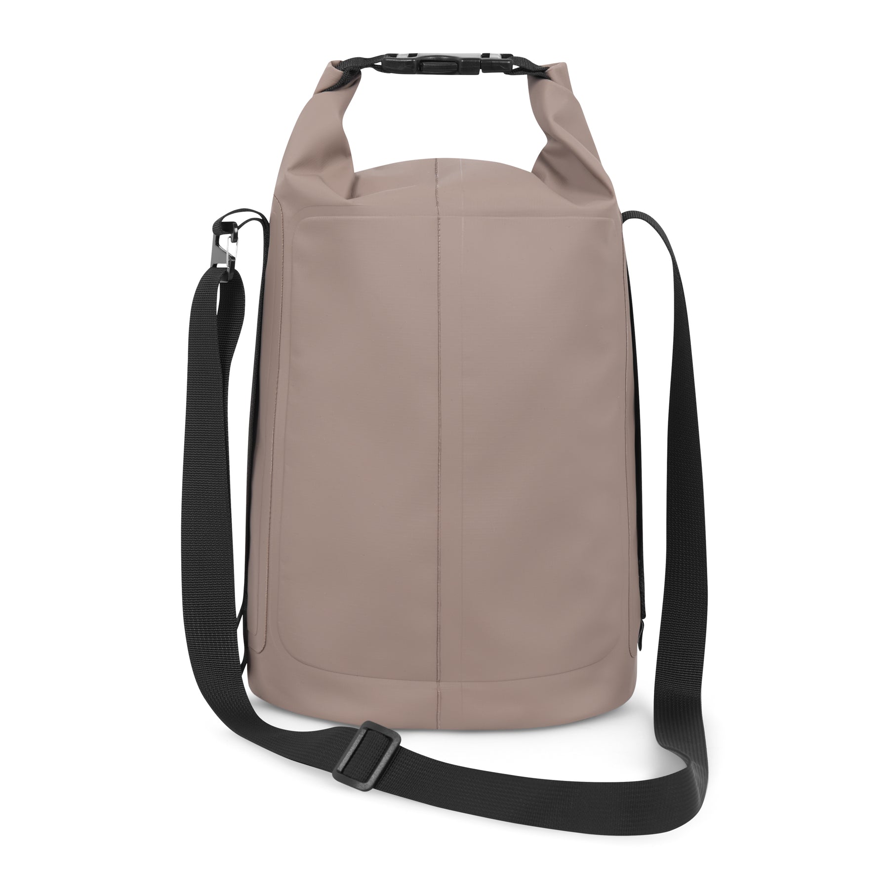 Wasserdichte Dry Bag 'Theo' in Beige mit schwarzem verstellbarem Schultergurt