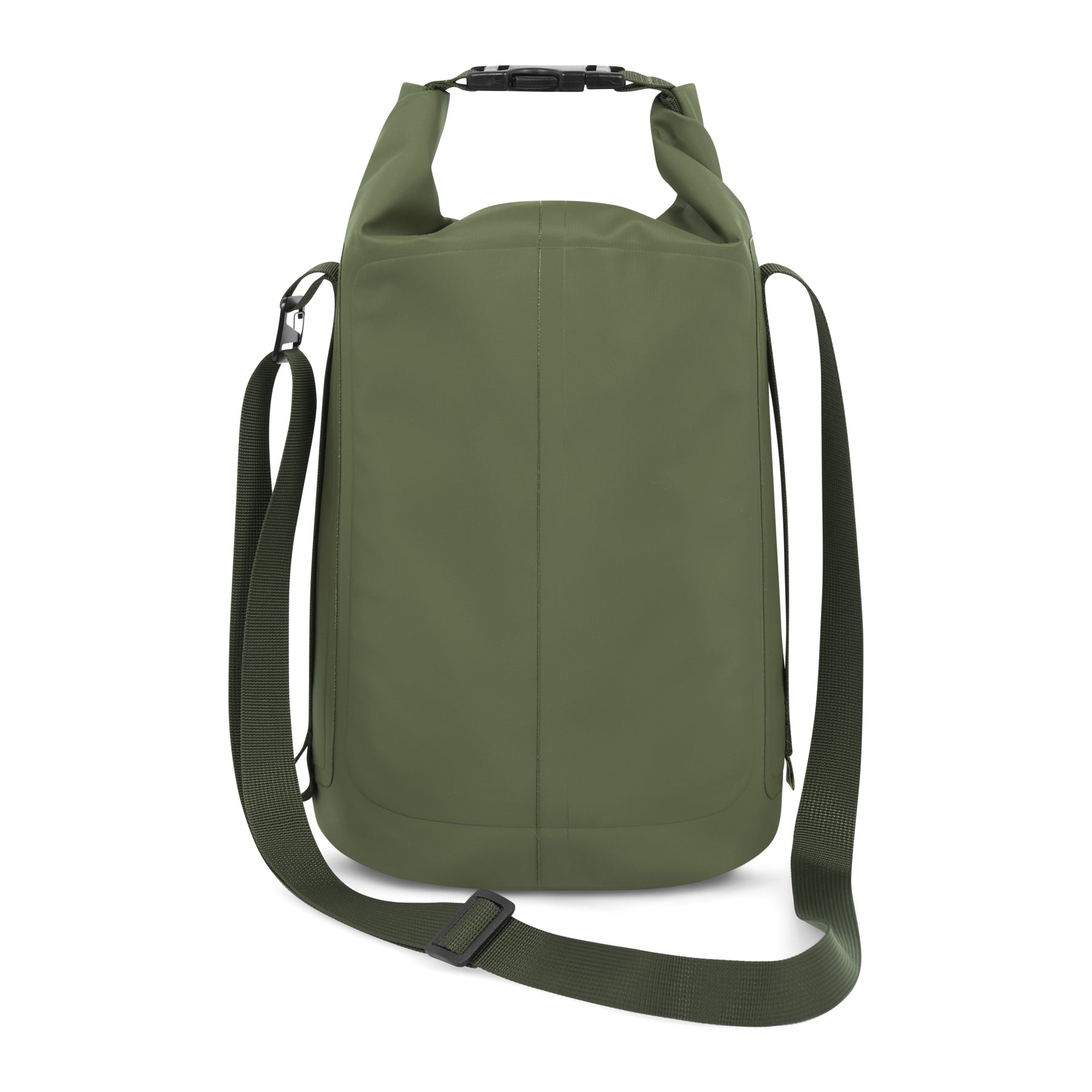 Grüne wasserdichte Dry Bag 'Theo' mit verstellbarem Schultergurt und Rollverschluss
