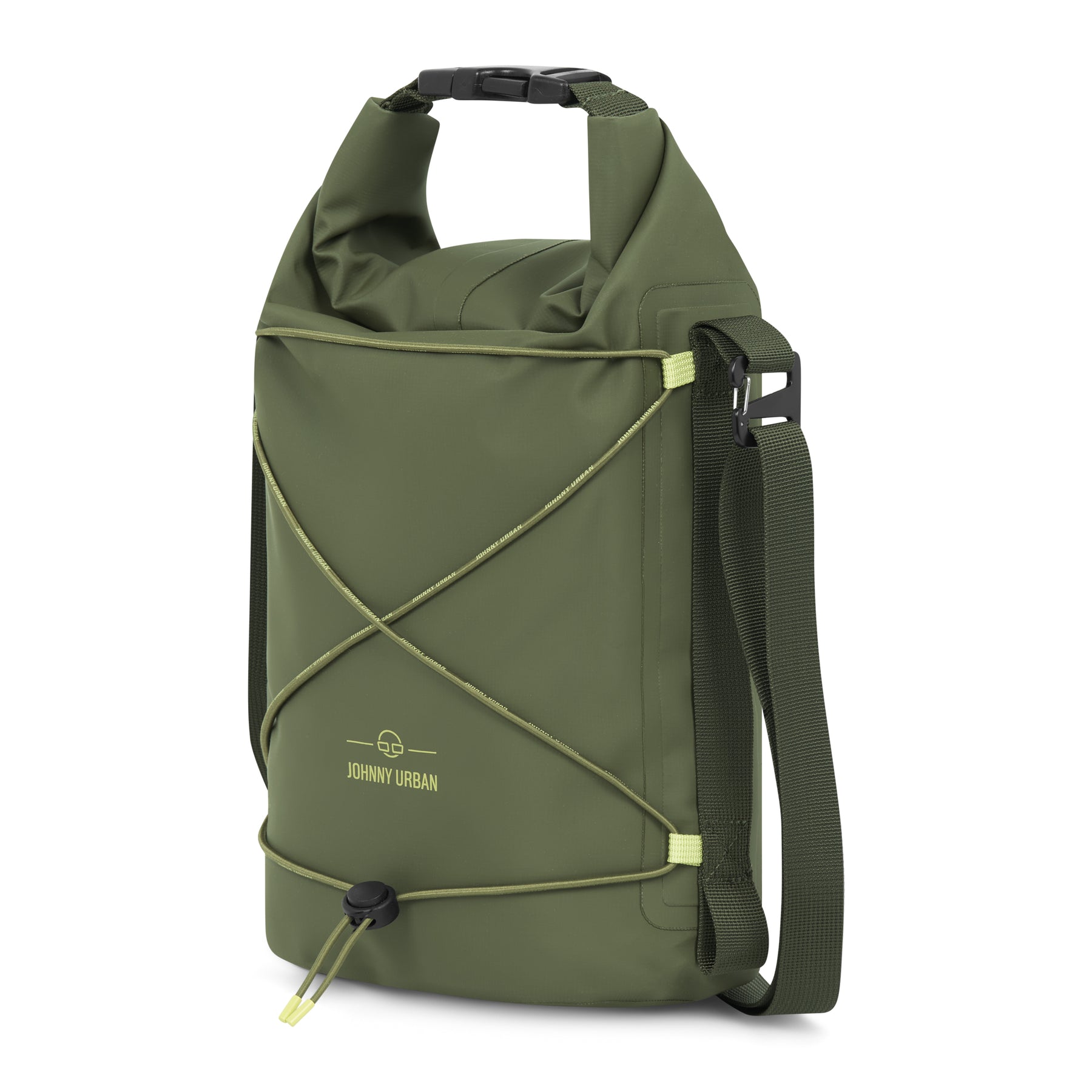 Wasserdichte Dry Bag 'Theo' von Johnny Urban in Olive mit Kordelzug und verstellbarem Schultergurt