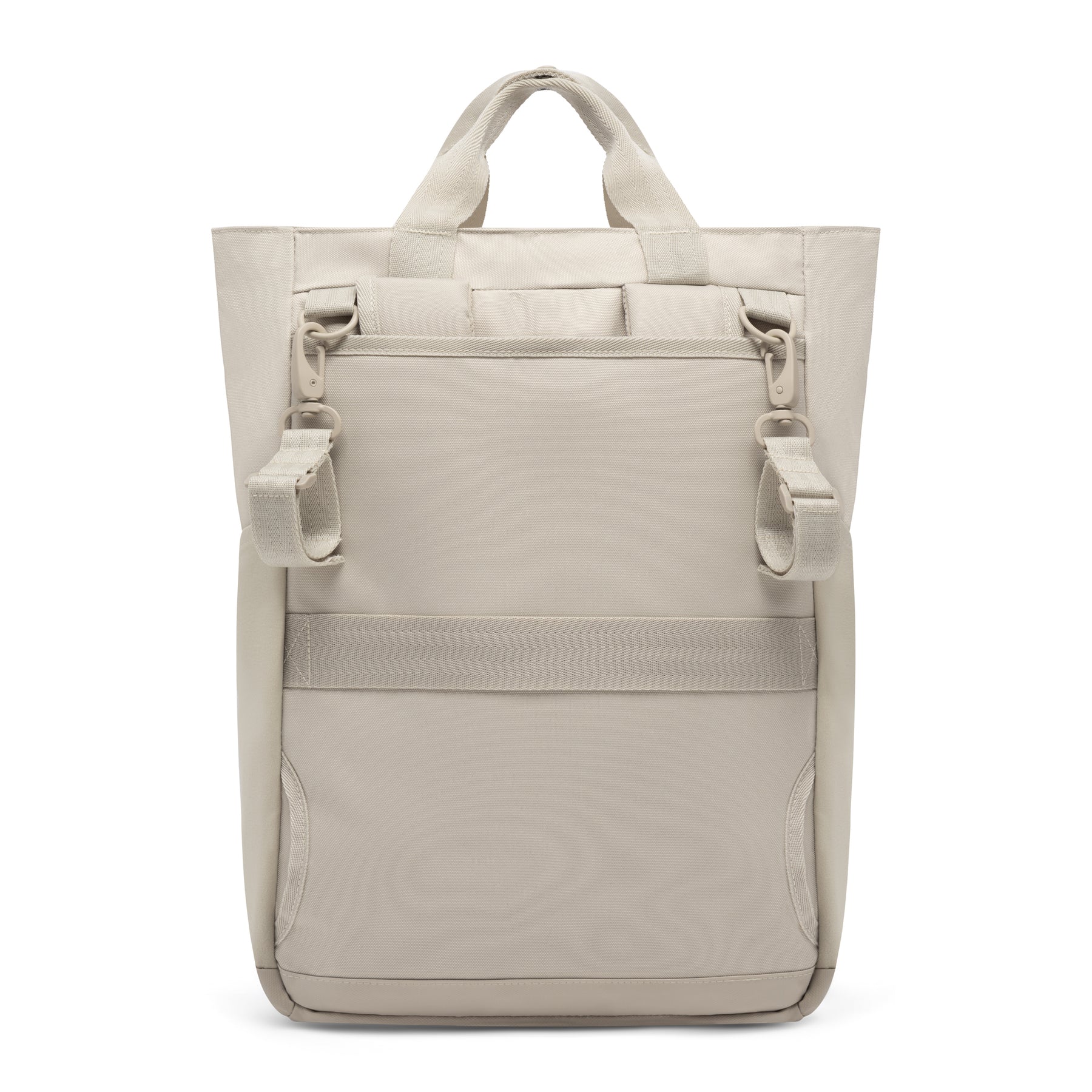 Beige Wickeltasche 'Blair' mit zwei kurzen Tragegriffen und abnehmbaren Schultergurten