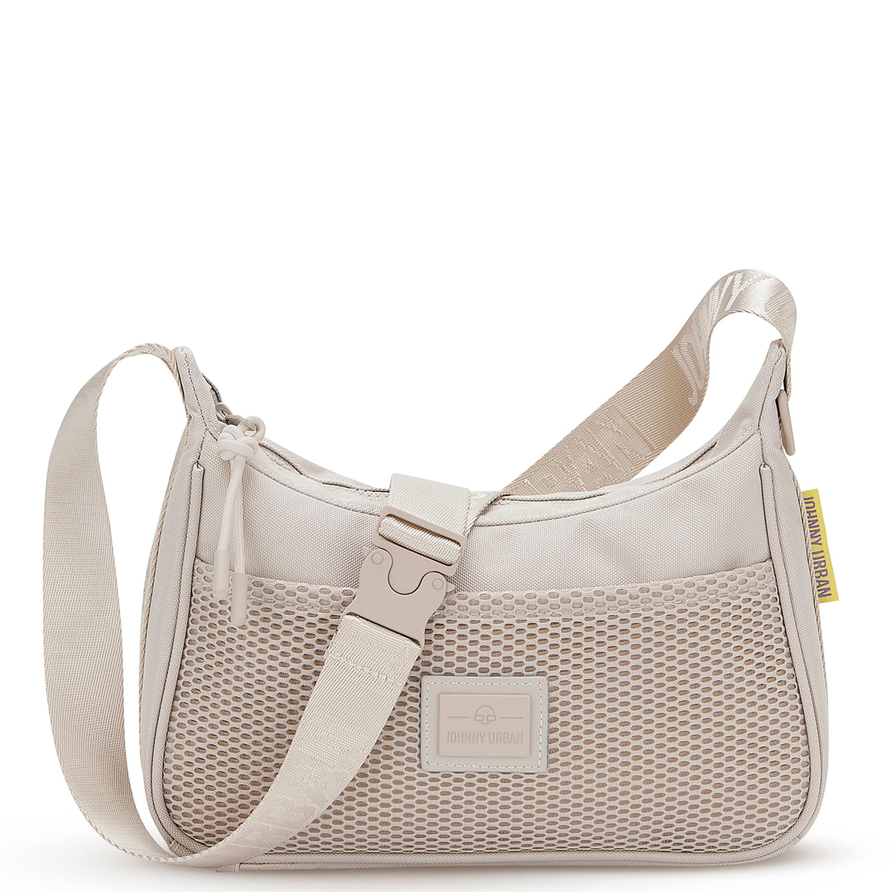 Beige Handtasche 'Maddy' von Johnny Urban mit Netzvordertasche und verstellbarem Schulterriemen