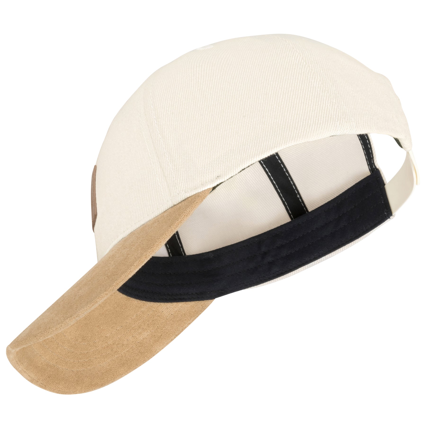Beige Baseball-Cap 'Dean' mit gebogenem Schirm und verstellbarem schwarzen Riemen