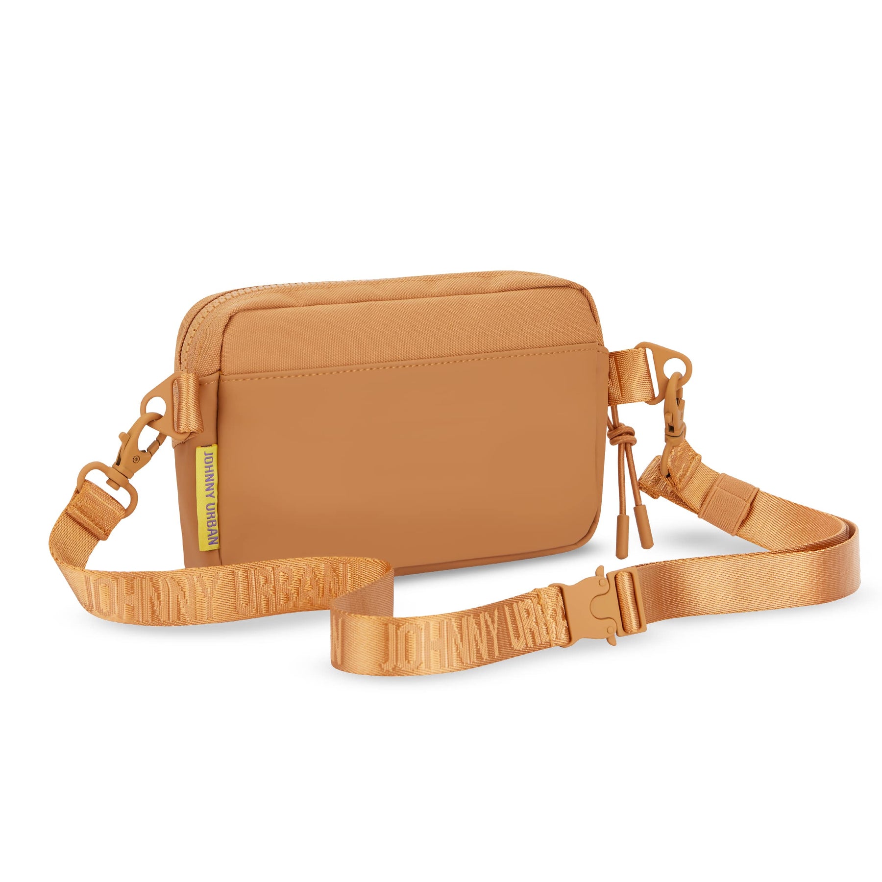 Umhängetasche 'Elliot' von Johnny Urban in modernem Karamellton mit verstellbarem Logo-Gurt