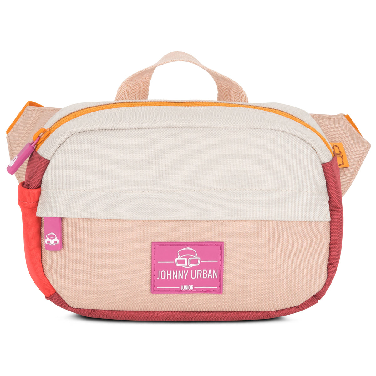Kinder Bauchtasche 'Felix' von Johnny Urban in Rosa mit mehreren Fächern und orangefarbenem Reißverschluss