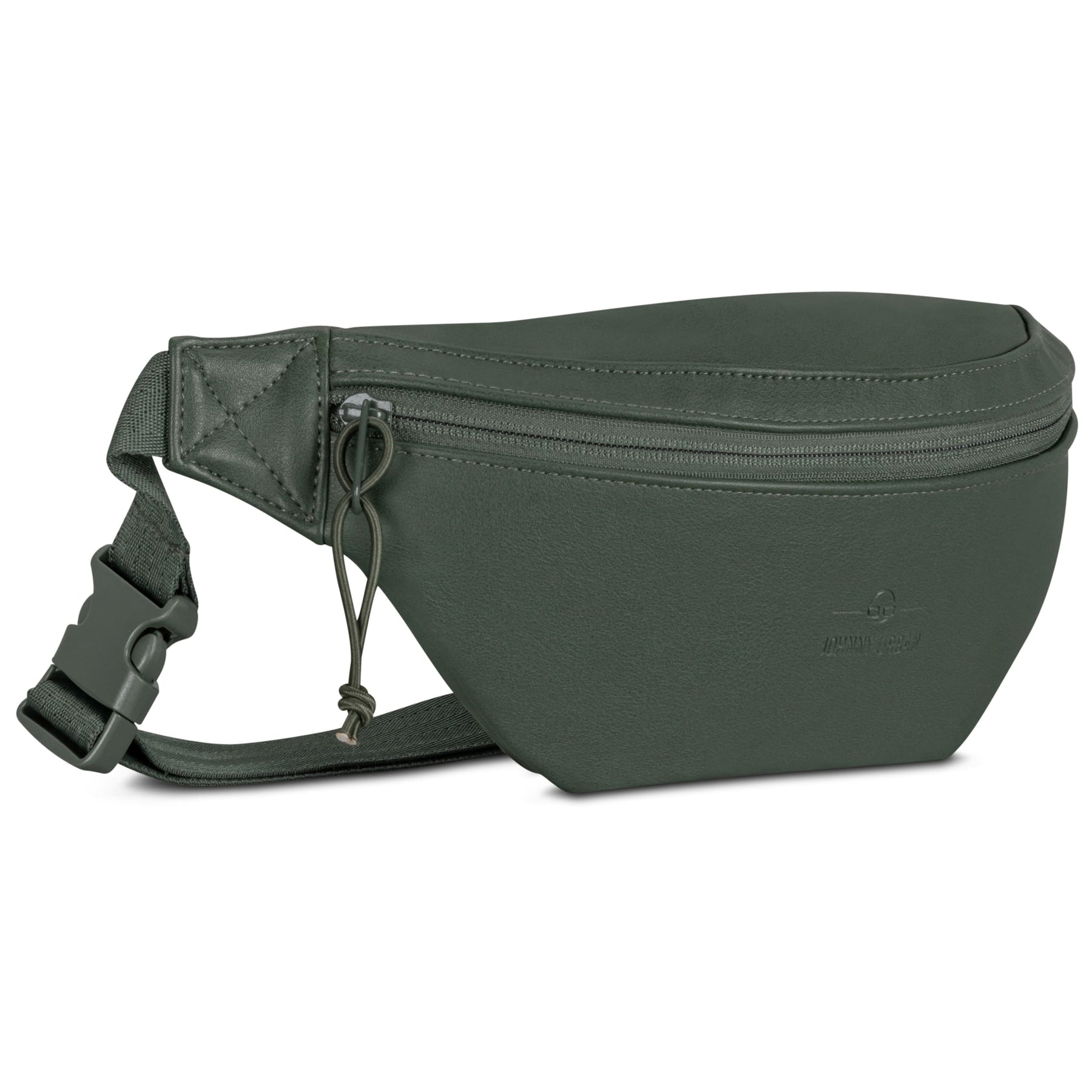 Grüne Bauchtasche 'Toni' aus Kunstleder mit Reißverschluss und verstellbarem Gurt