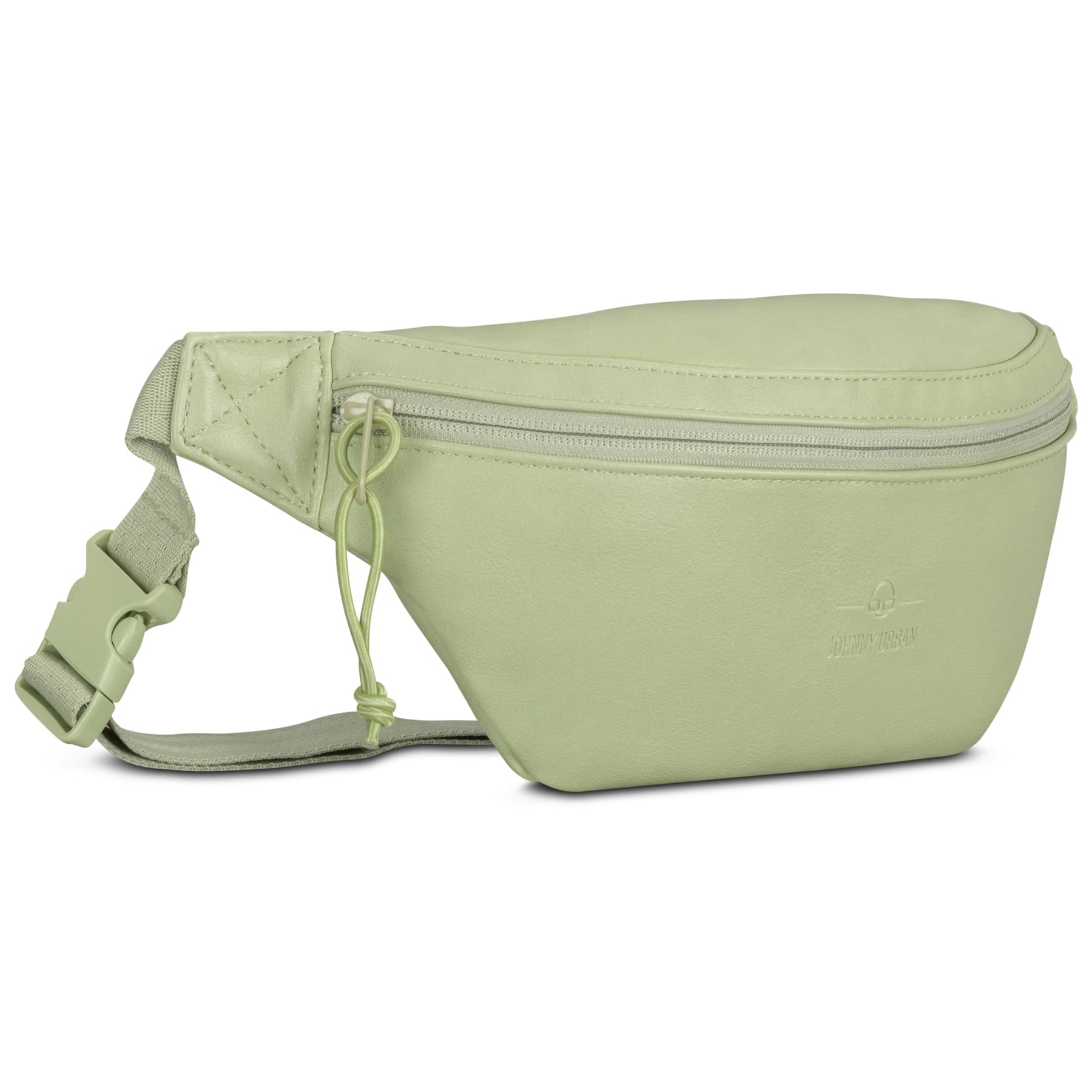 Bauchtasche 'Toni' aus Kunstleder in hellem Lime mit Reißverschluss und verstellbarem Gurt