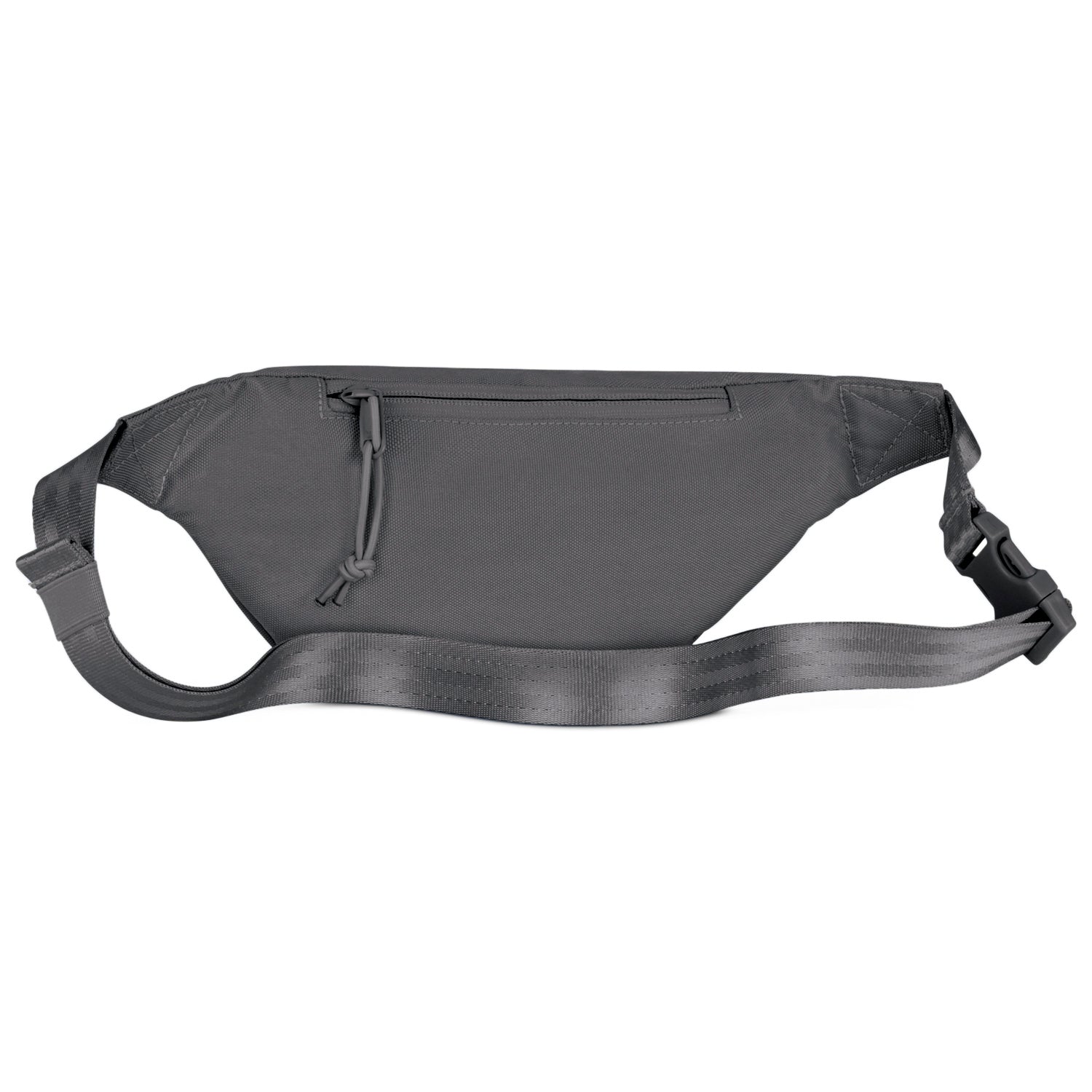 Dunkelgraue Bauchtasche 'Erik Small' aus robustem Material mit Reißverschluss vorne und verstellbarem Gurt