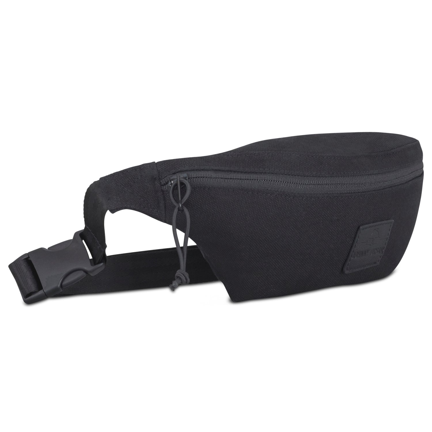 Schwarze Canvas-Bauchtasche 'Toni' für Herren mit Reißverschluss und verstellbarem Gurt