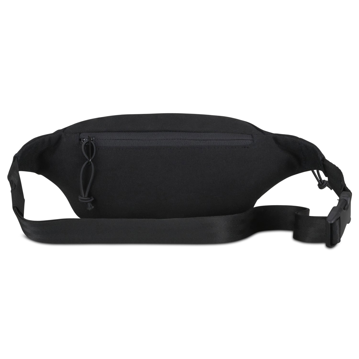 Schwarze Canvas-Bauchtasche 'Toni' mit Reißverschluss und verstellbarem Gurt