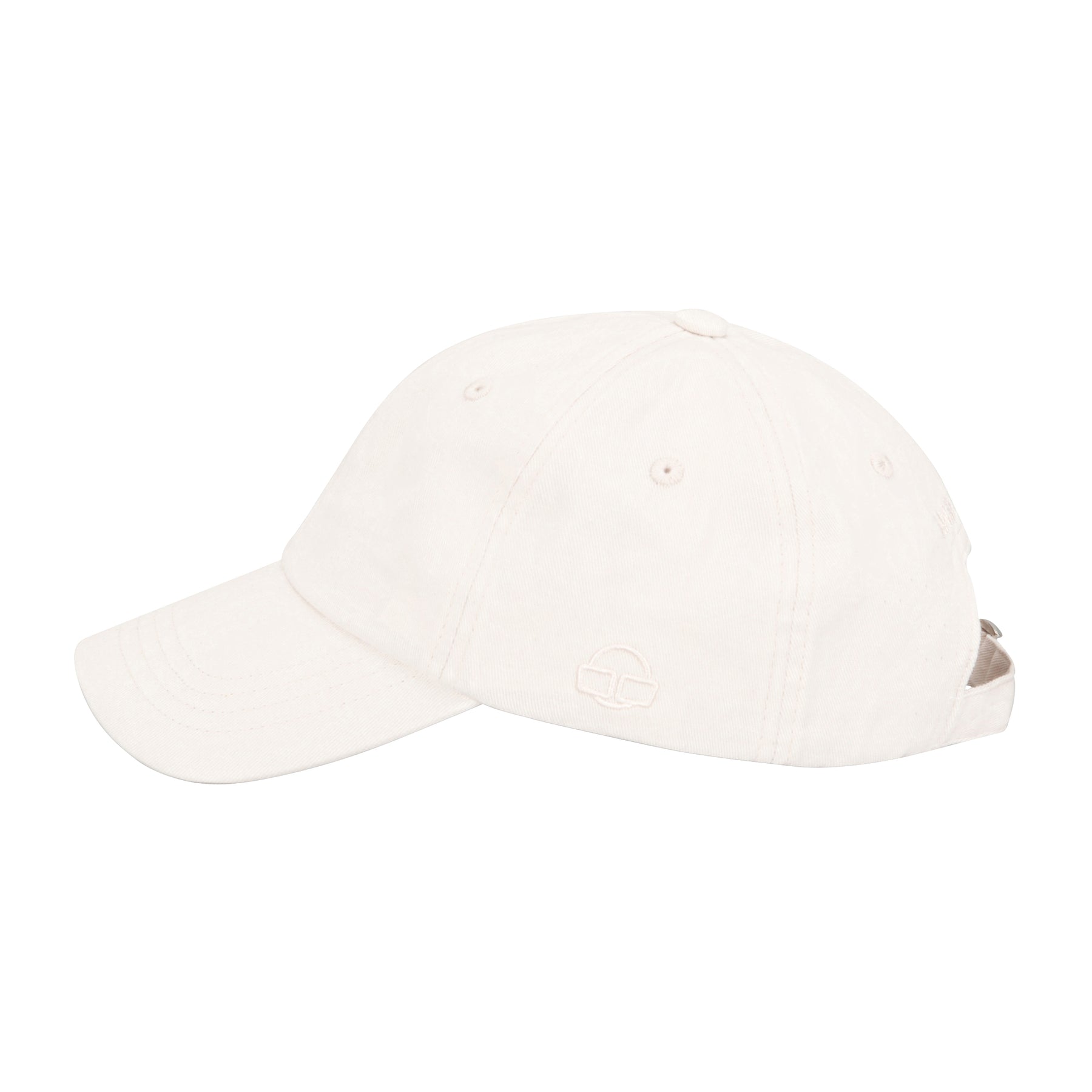 Beige Canvas-Cap 'Jen' mit gebogenem Schirm und verstellbarem Riemen hinten