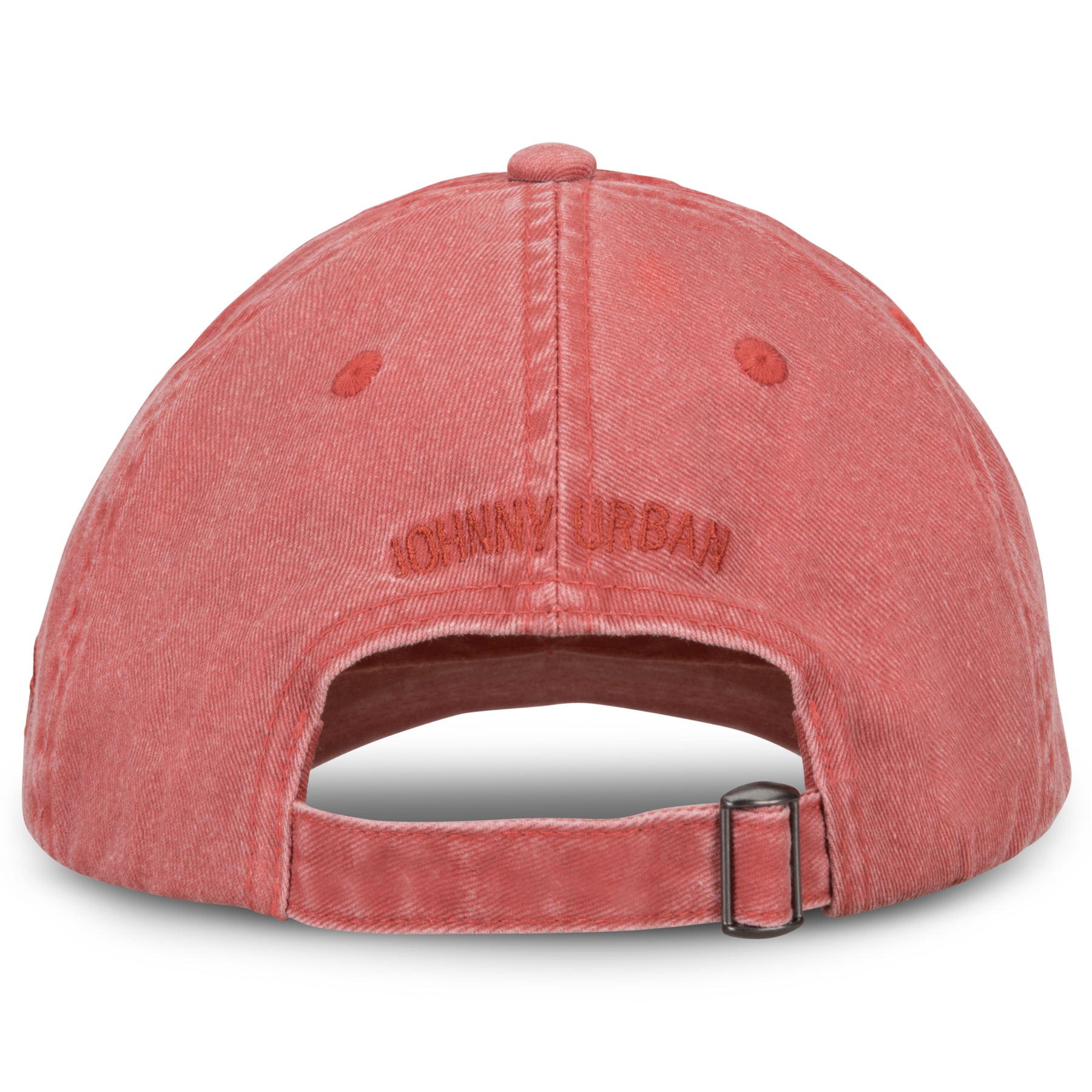 Rückansicht der roten Johnny Urban Cap 'Dave' mit verstellbarem Riemen und gesticktem Markenlogo