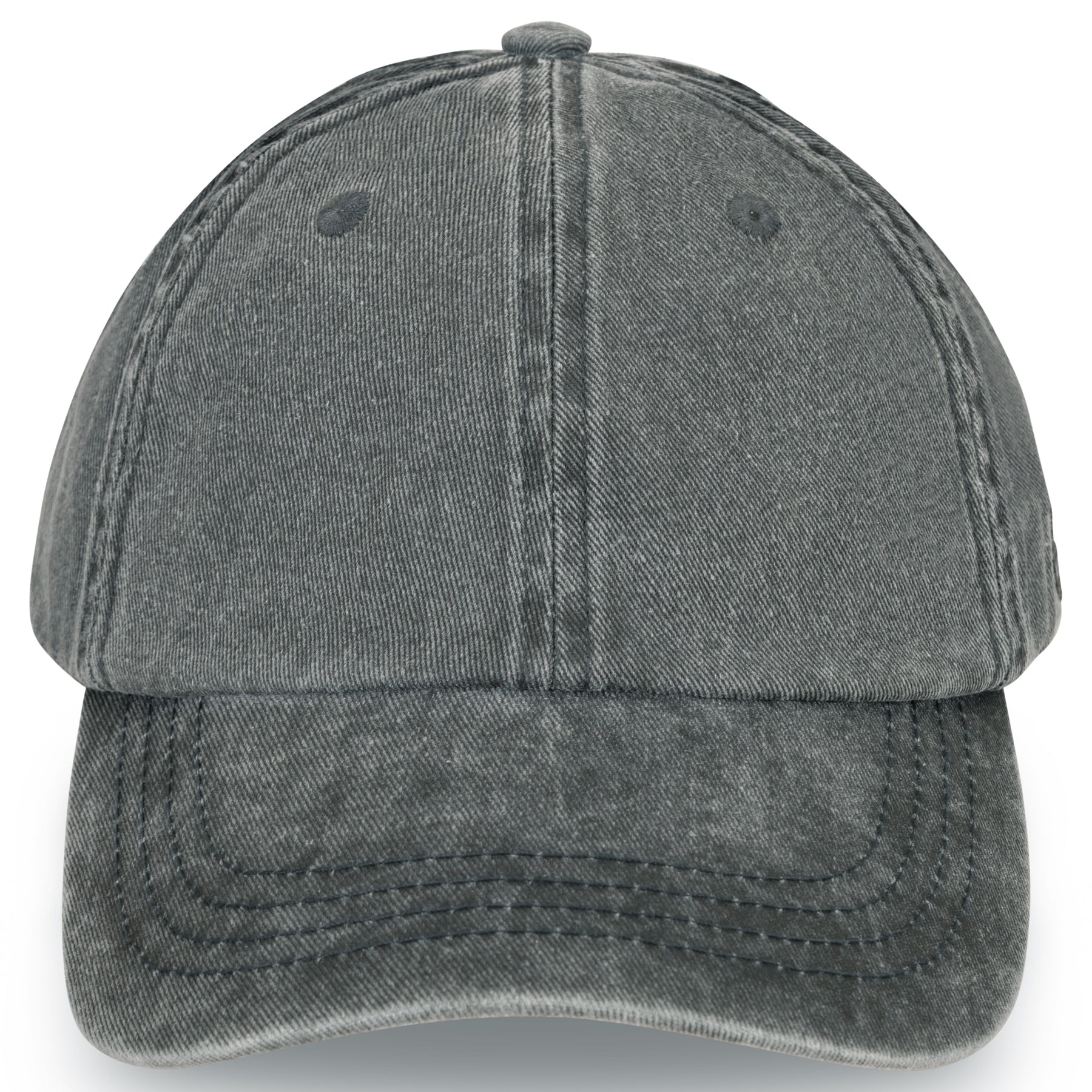 Schwarze Canvas-Cap 'Dave' mit gewaschenem Look und abgestepptem Schirm