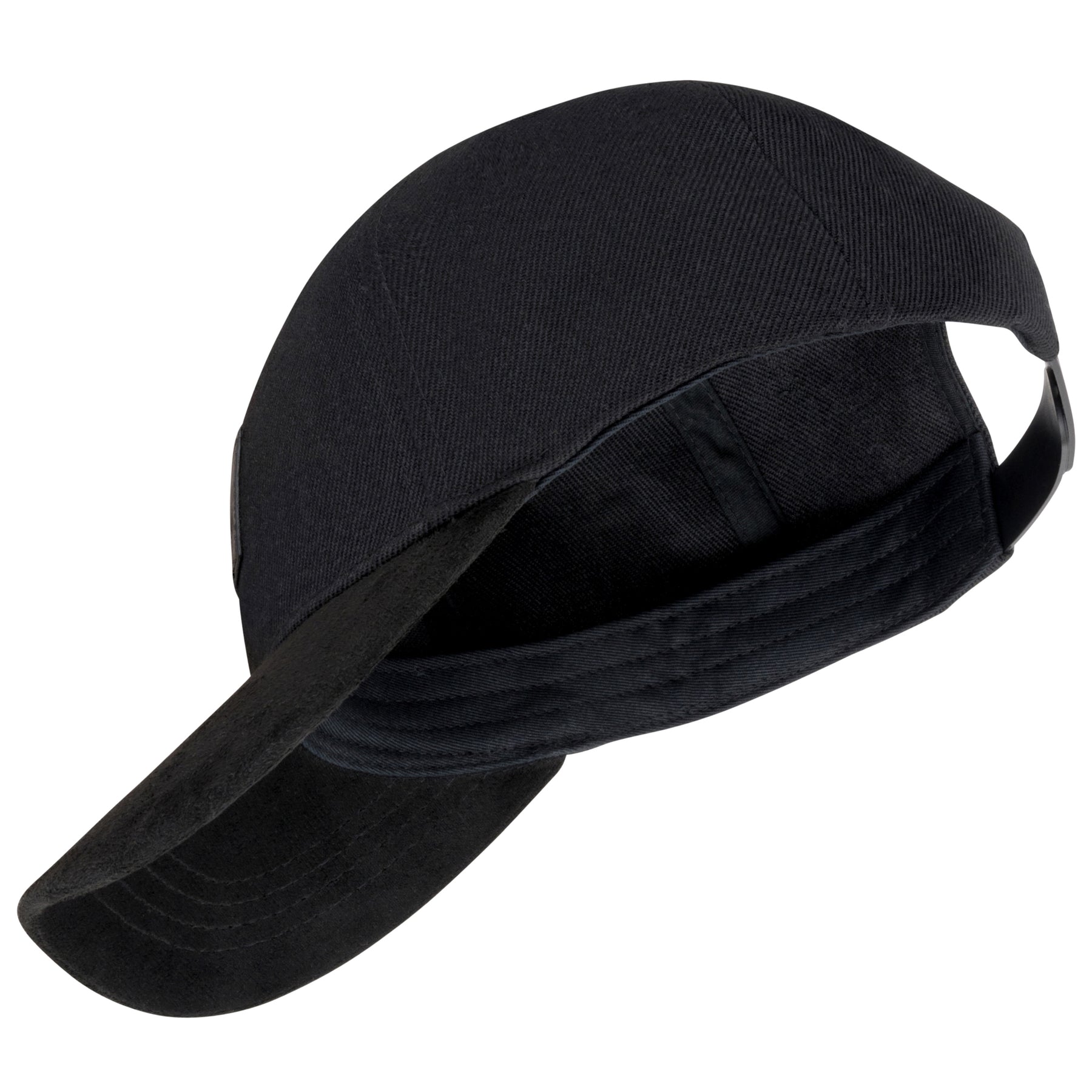 Schwarze, unisex Cap 'Dean' mit gebogenem Schirm und verstellbarem Riemen hinten
