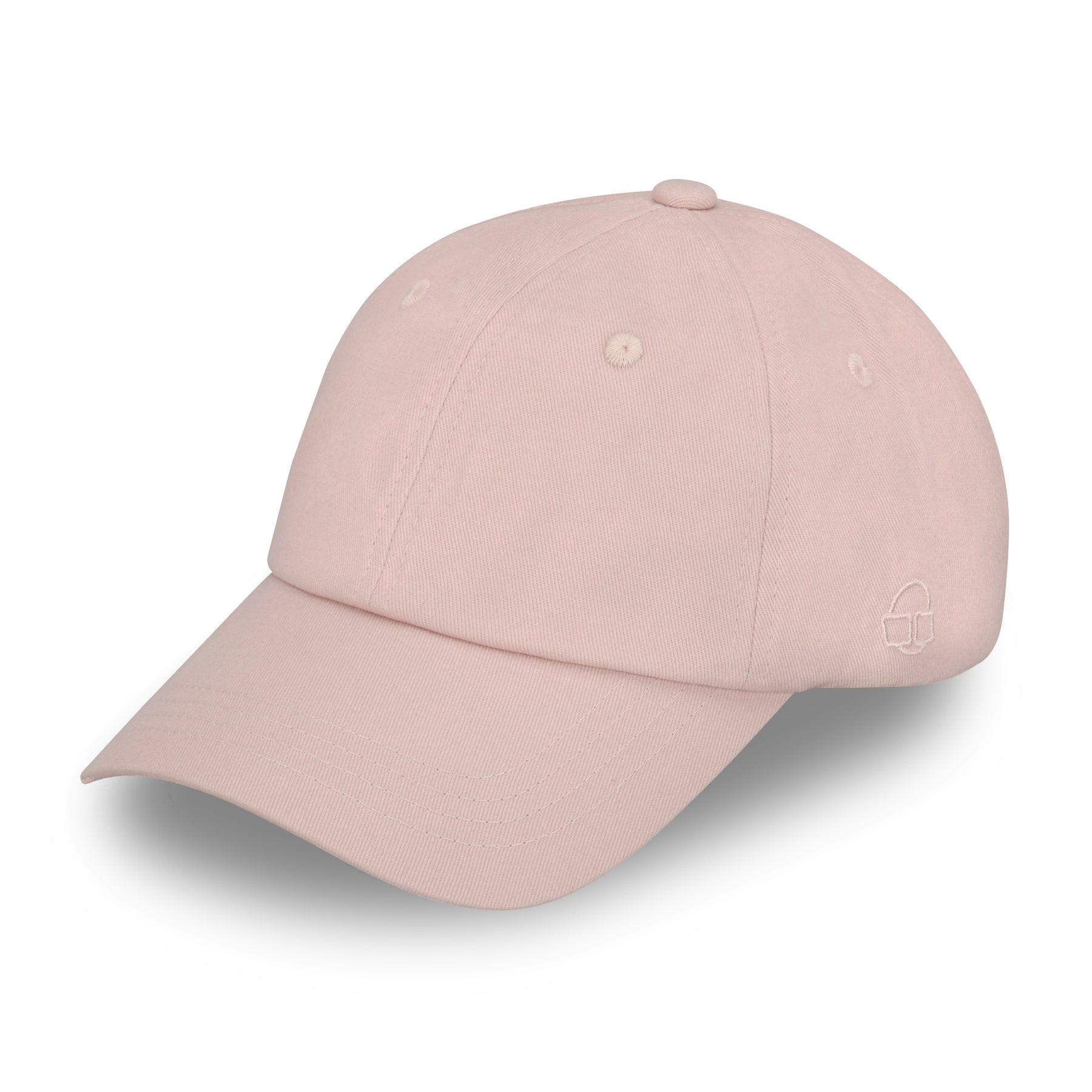 Rosa Cap 'Jen' mit gebogenem Schirm und seitlichem Logo-Stick