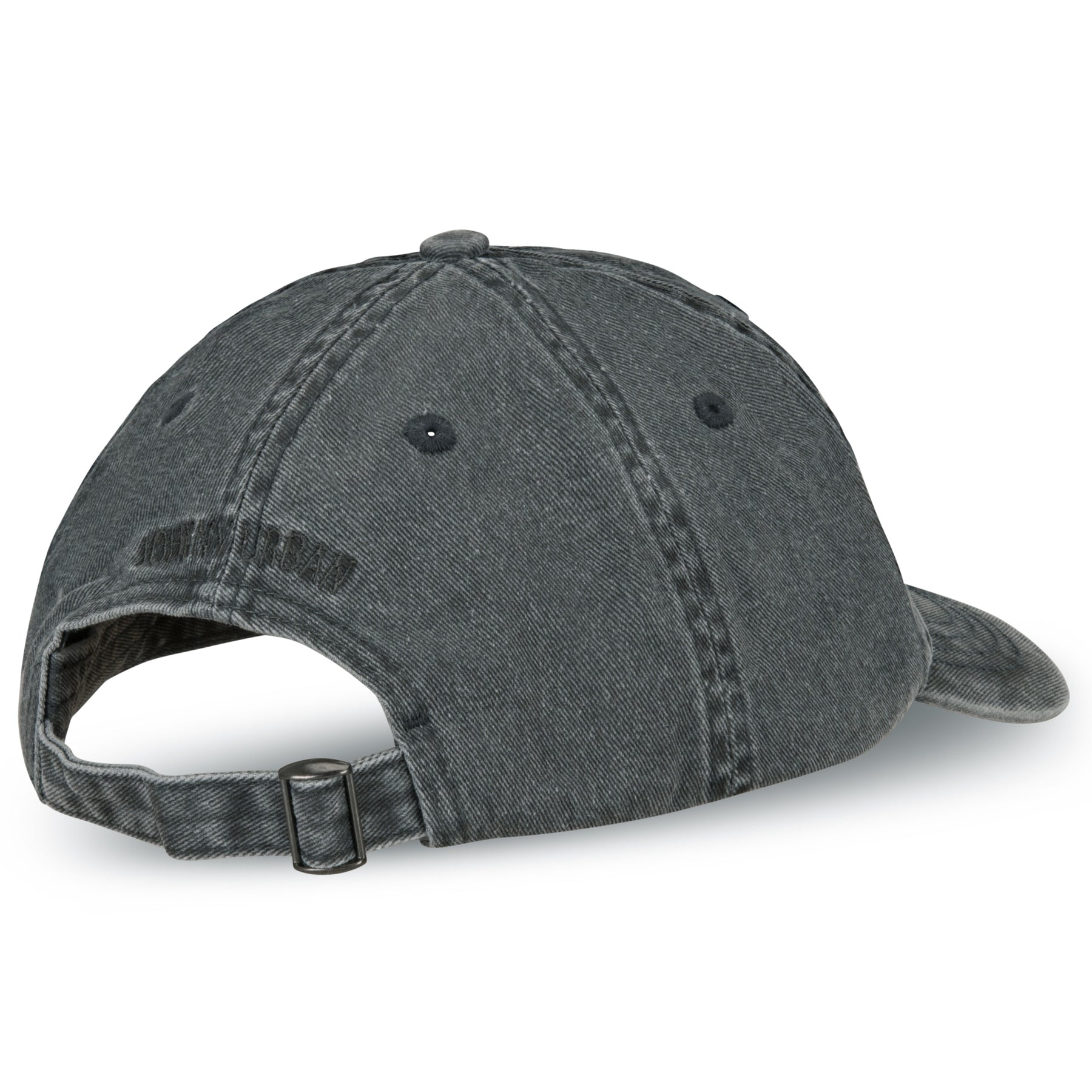 Schwarze Jeans-Cap ‚Dave‘ mit verstellbarem Riemen und Metallverschluss, bestickt mit Johnny Urban Logo