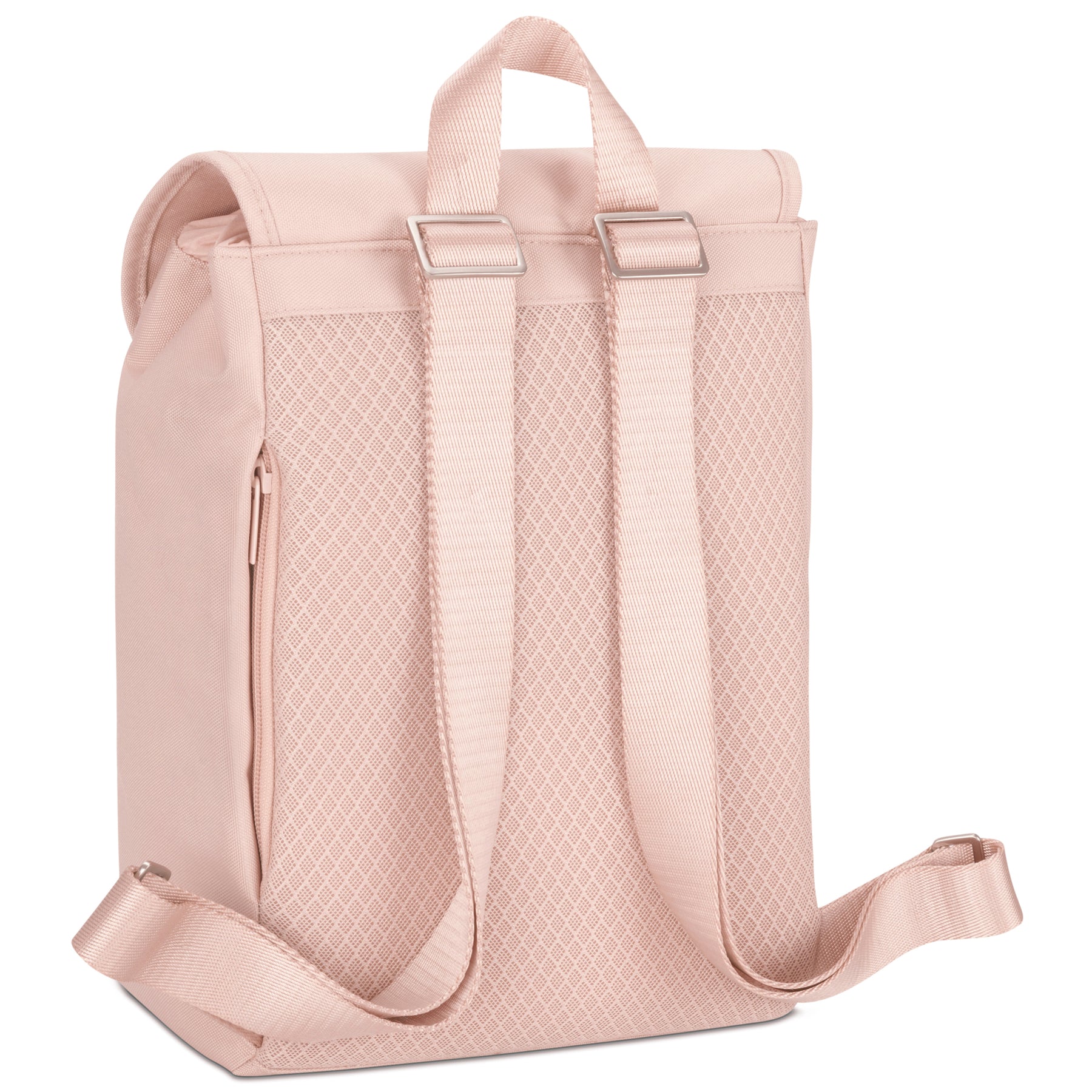Rucksack Damen Romy in Rosa, kleine Größe, gepolsterte Rückseite mit geometrischem Muster