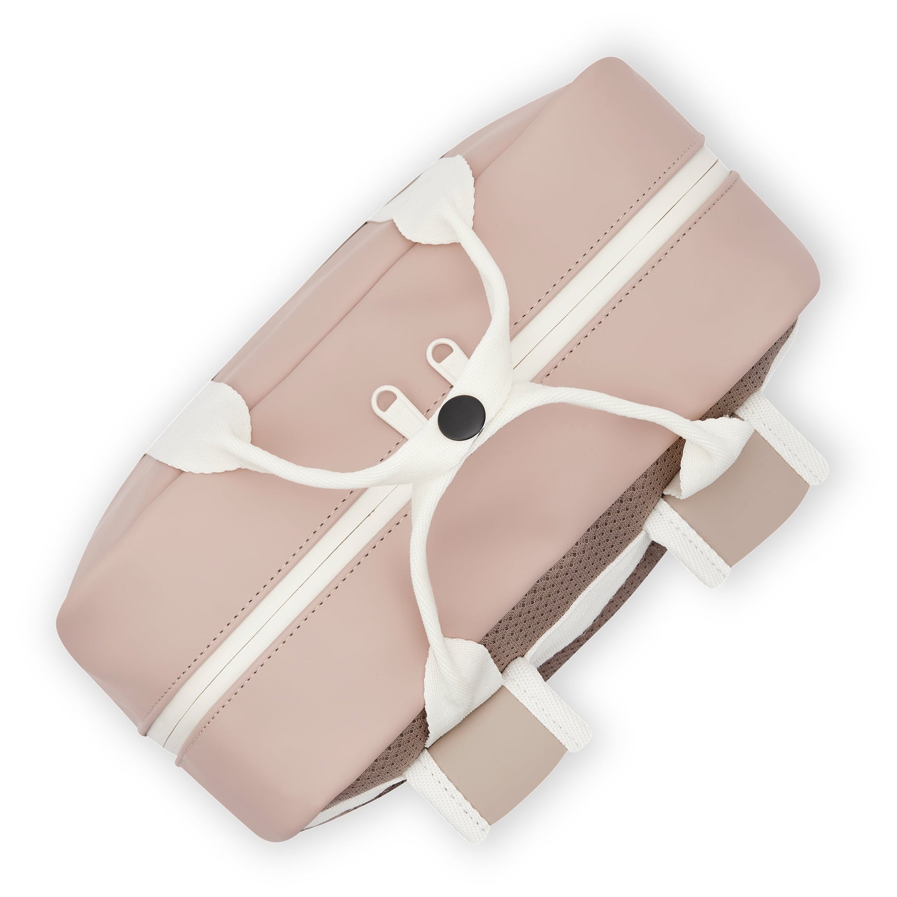 Beiger Damenrucksack 'Hailey' mit rosa Details und weißem Zugbandverschluss