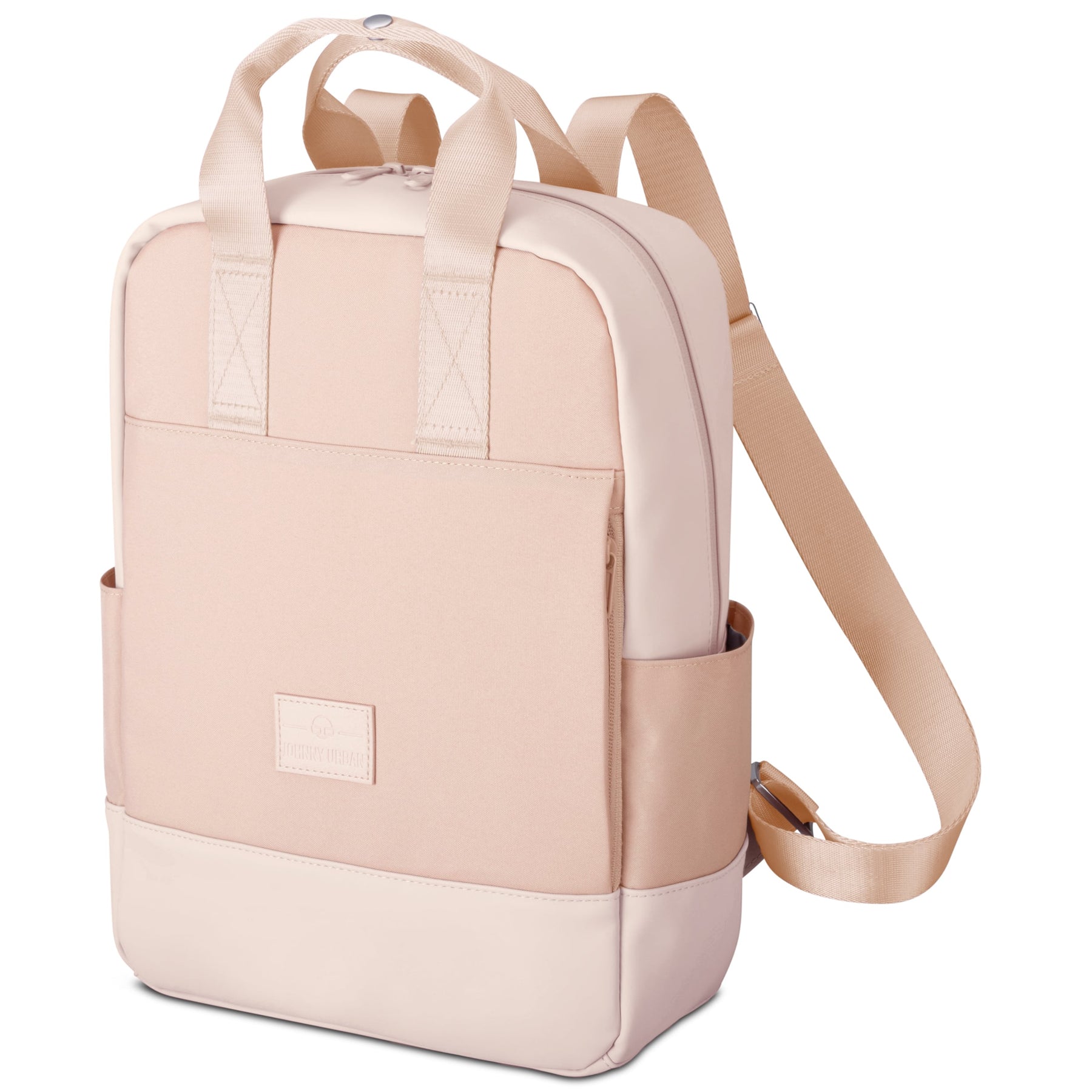 Rucksack Jona Medium in rosa mit Doppeltragegriff, verstellbaren Schulterriemen und Außentasche