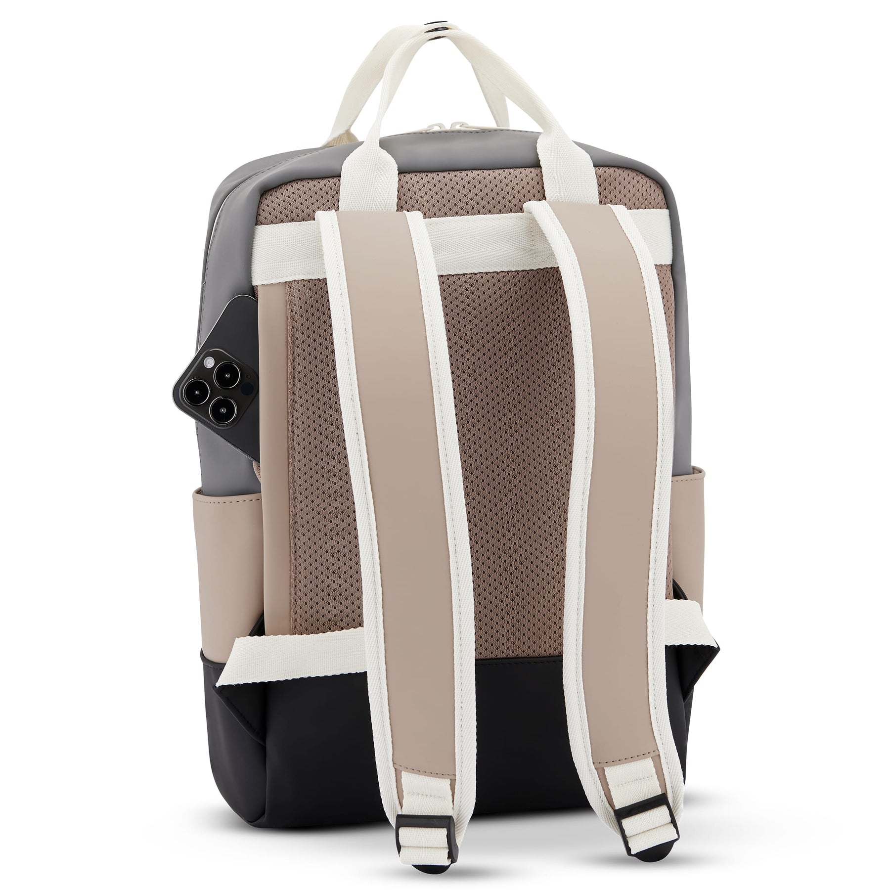 Rucksack 'Hailey' von Johnny Urban, beige-grau-schwarz, gepolsterte Rückenpartie, verstellbare Träger, Smartphone in Seitentasche