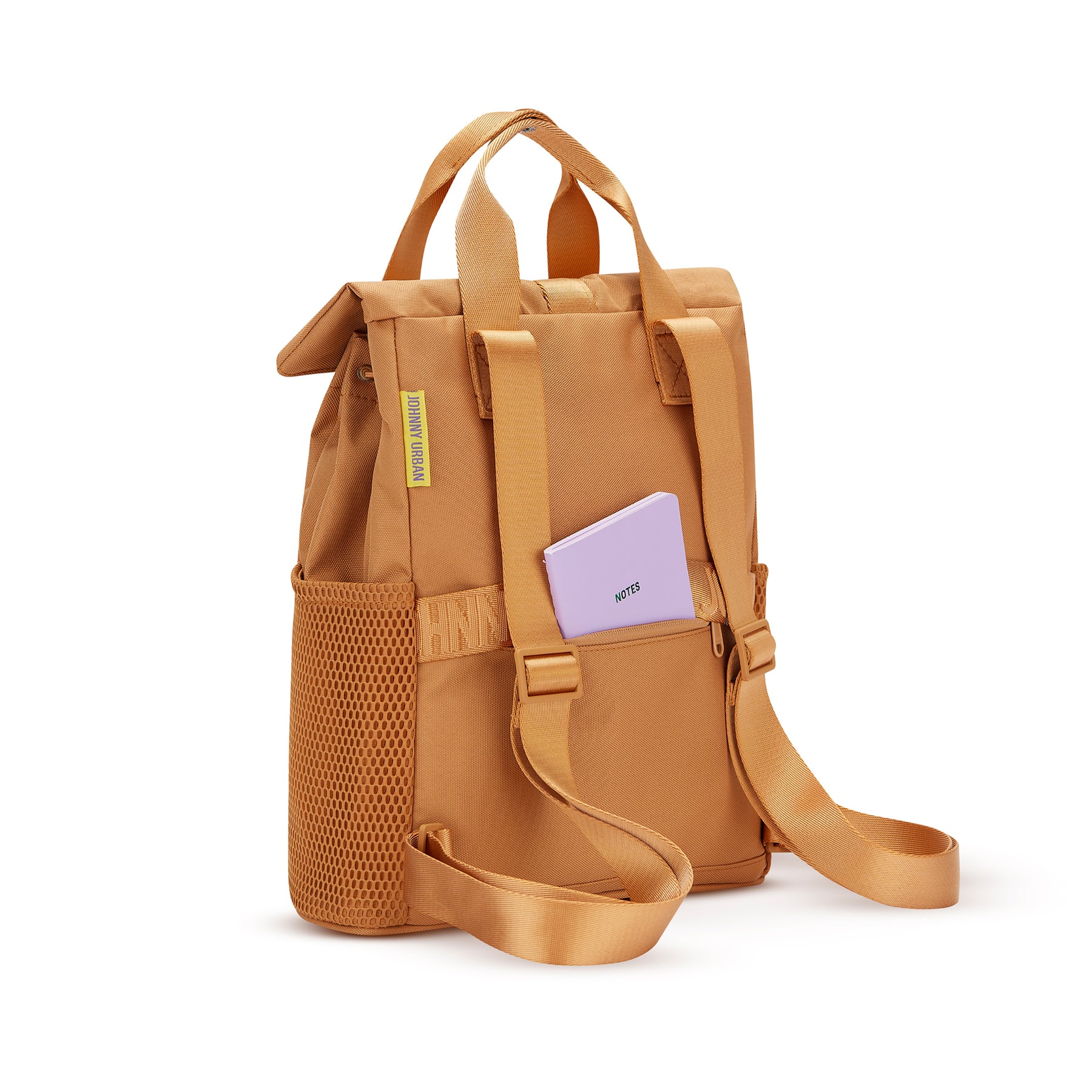 Rucksack 'Jules' von Johnny Urban in karamellbraun mit gepolsterten Schultergurten und Netzseitentasche