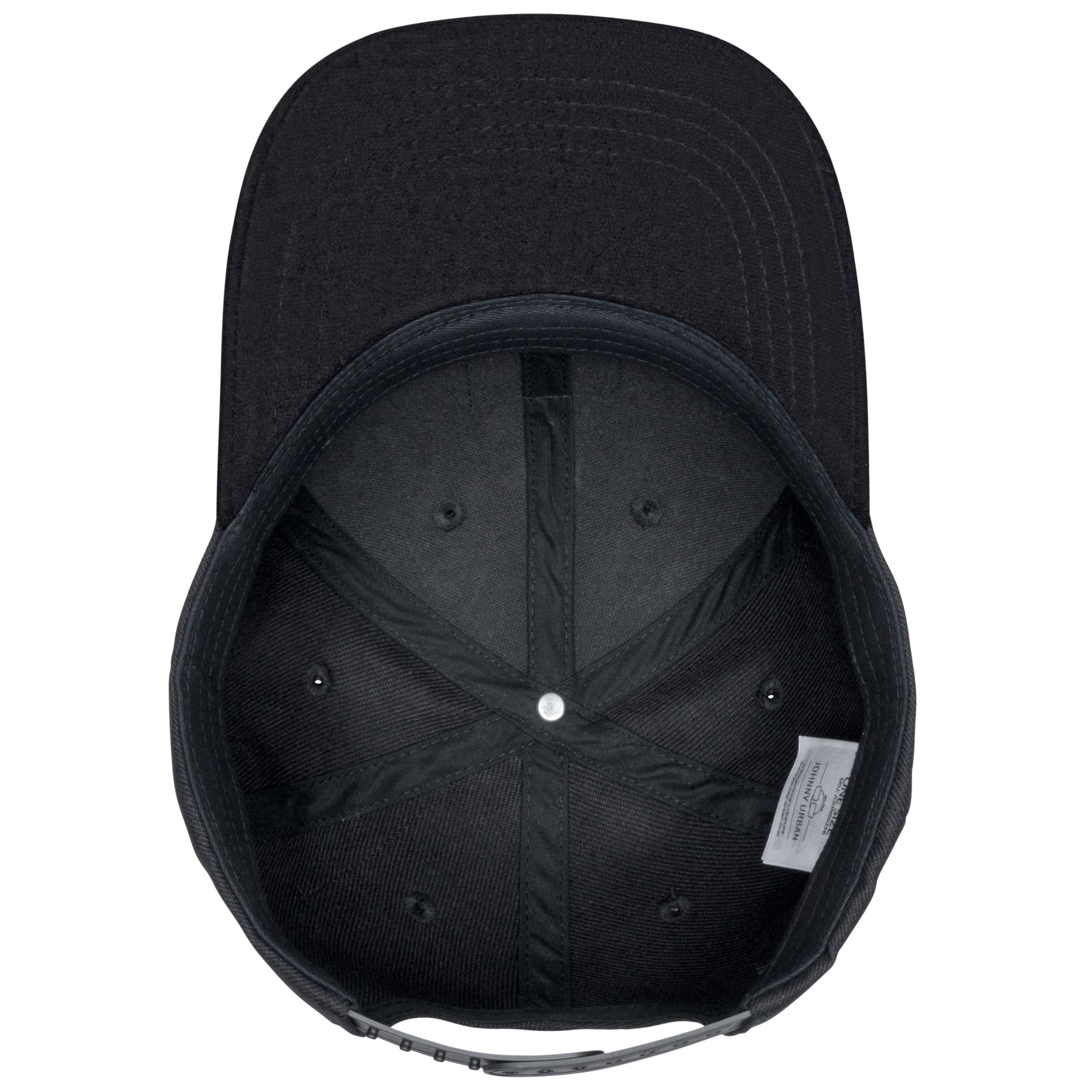 Schwarze Herren-Cap 'Dean' mit gebogenem Schirm von Johnny Urban, Innenansicht