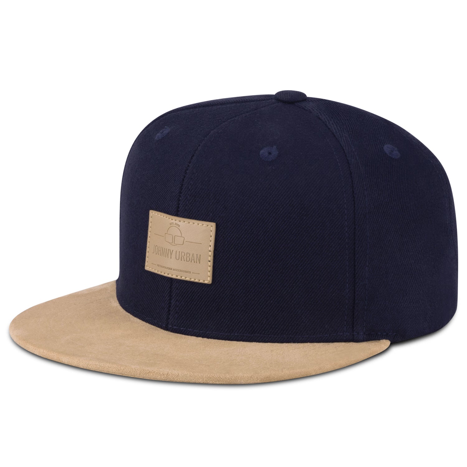 Cap 'Dean' von Johnny Urban, navyblau mit hellbraunem Schirm und Leder-Label