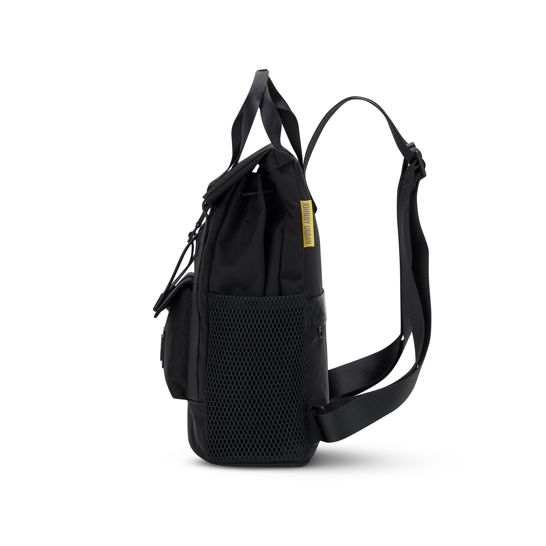 Schwarzer Rucksack 'Jules' von Johnny Urban mit seitlichem Netzfach und verstellbarem Schultergurt