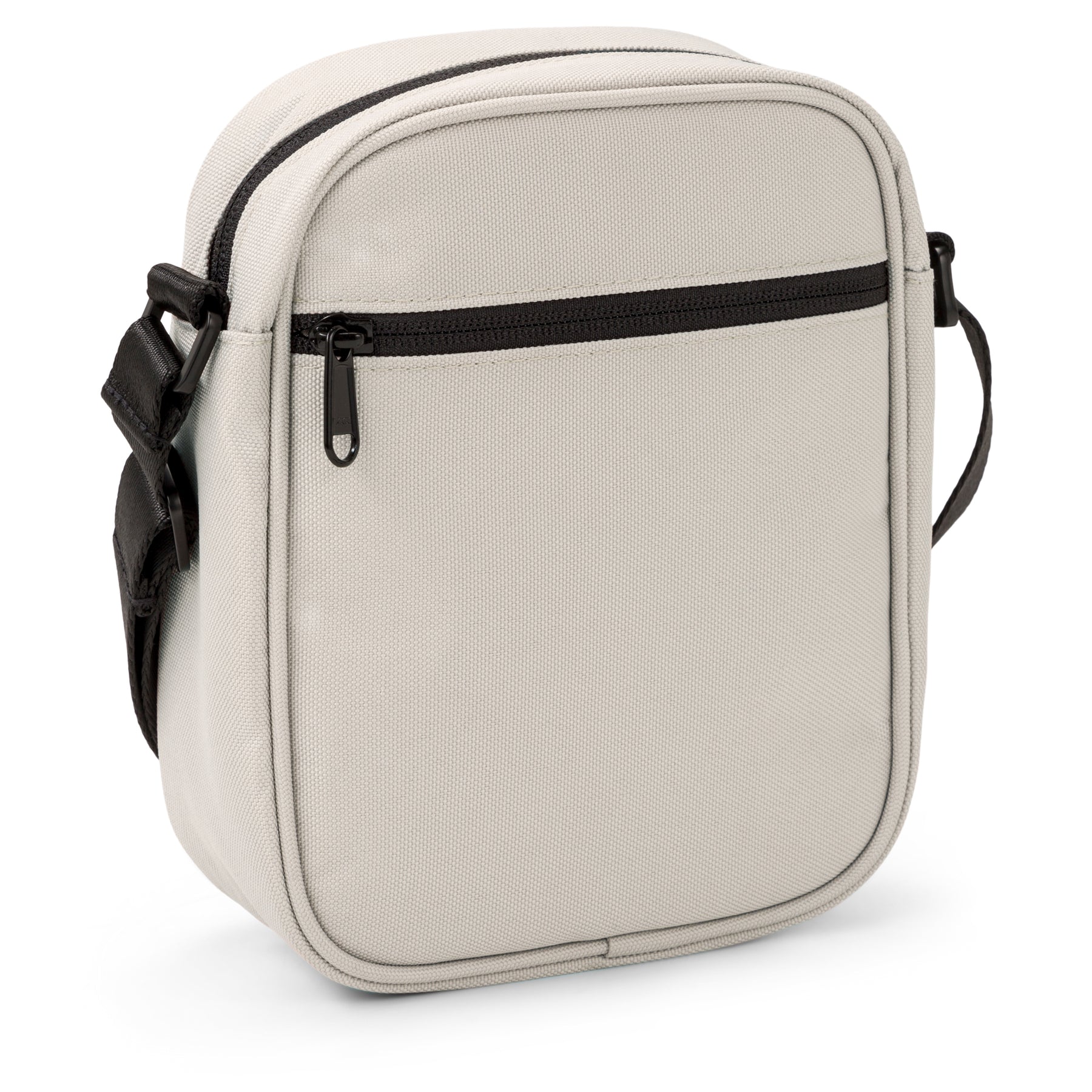 Beige Umhängetasche 'Luis' mit schwarzem Reißverschluss und verstellbarem schwarzem Schulterriemen