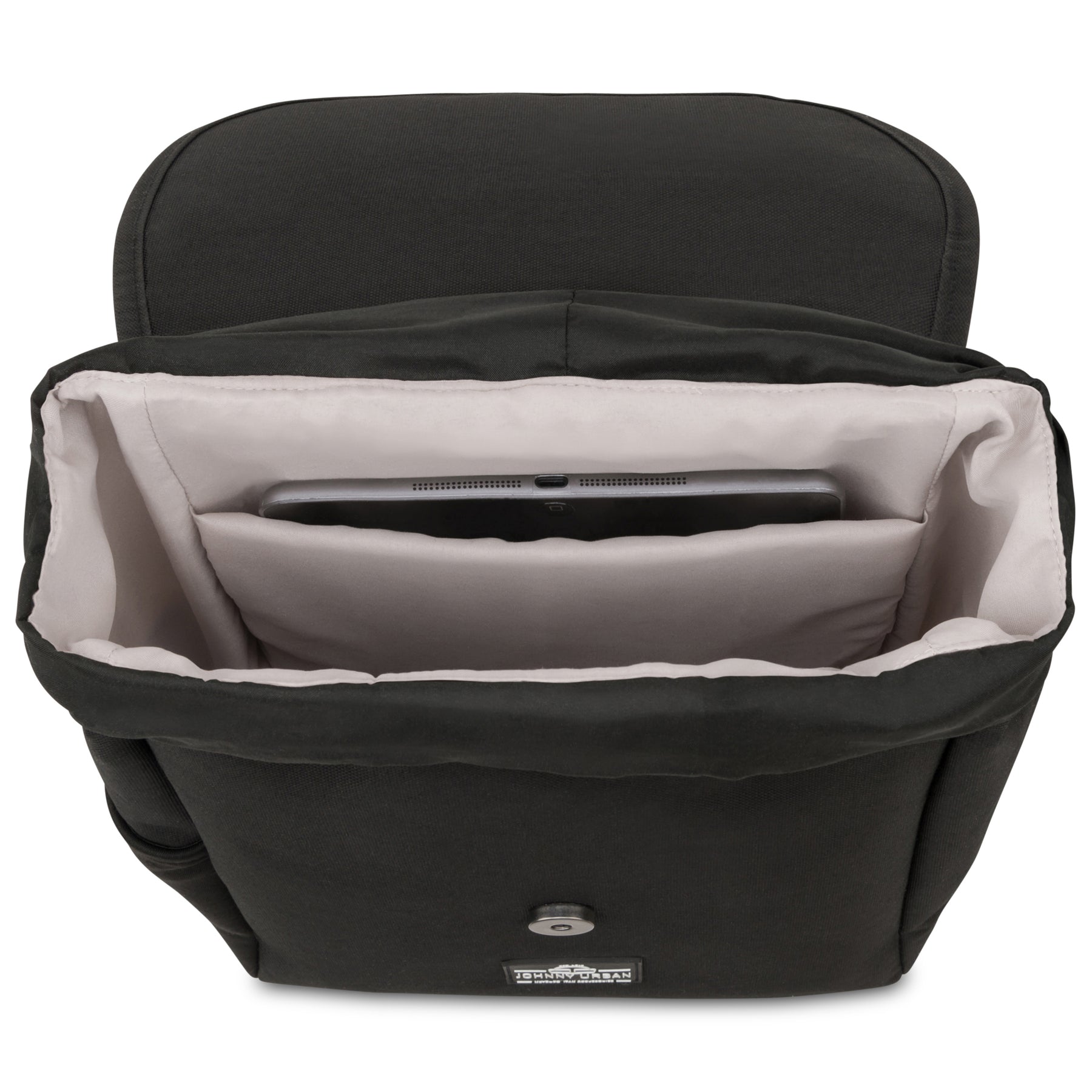 Schwarzer Damenrucksack 'Romy' von Johnny Urban mit offenem Hauptfach und gepolstertem Innenfach für Tablet