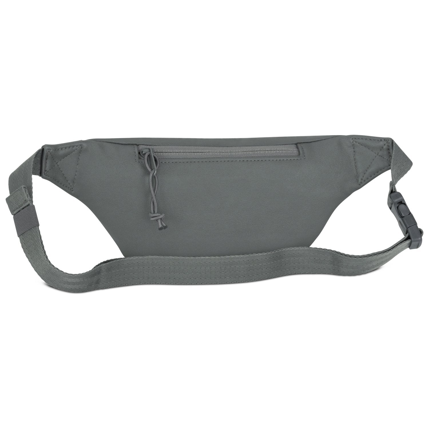 Graue Bauchtasche 'Toni' aus Kunstleder mit verstellbarem Gurt und Reißverschluss