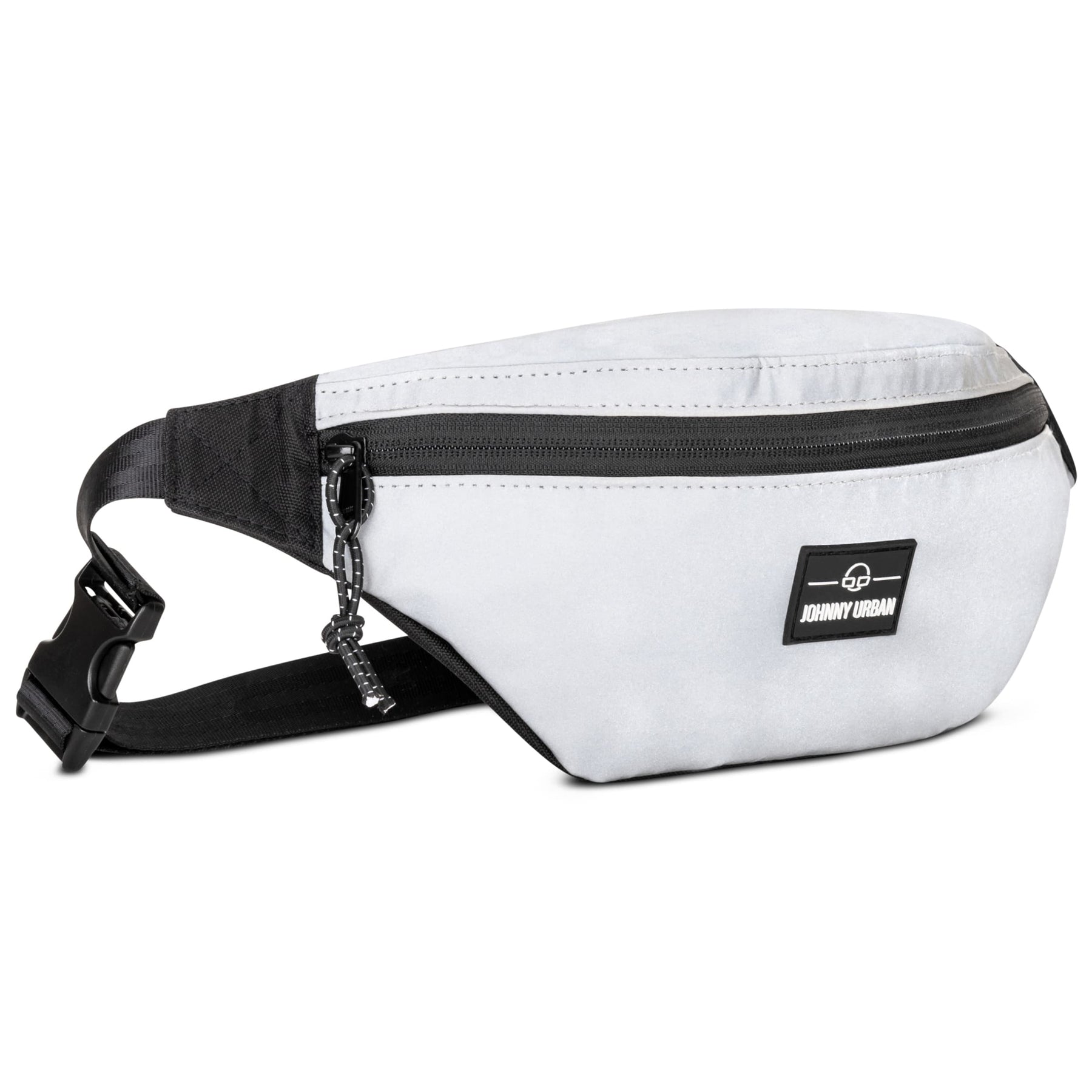 Reflektierende Bauchtasche 'Erik Small' von Johnny Urban mit schwarzem Reißverschluss und Logo