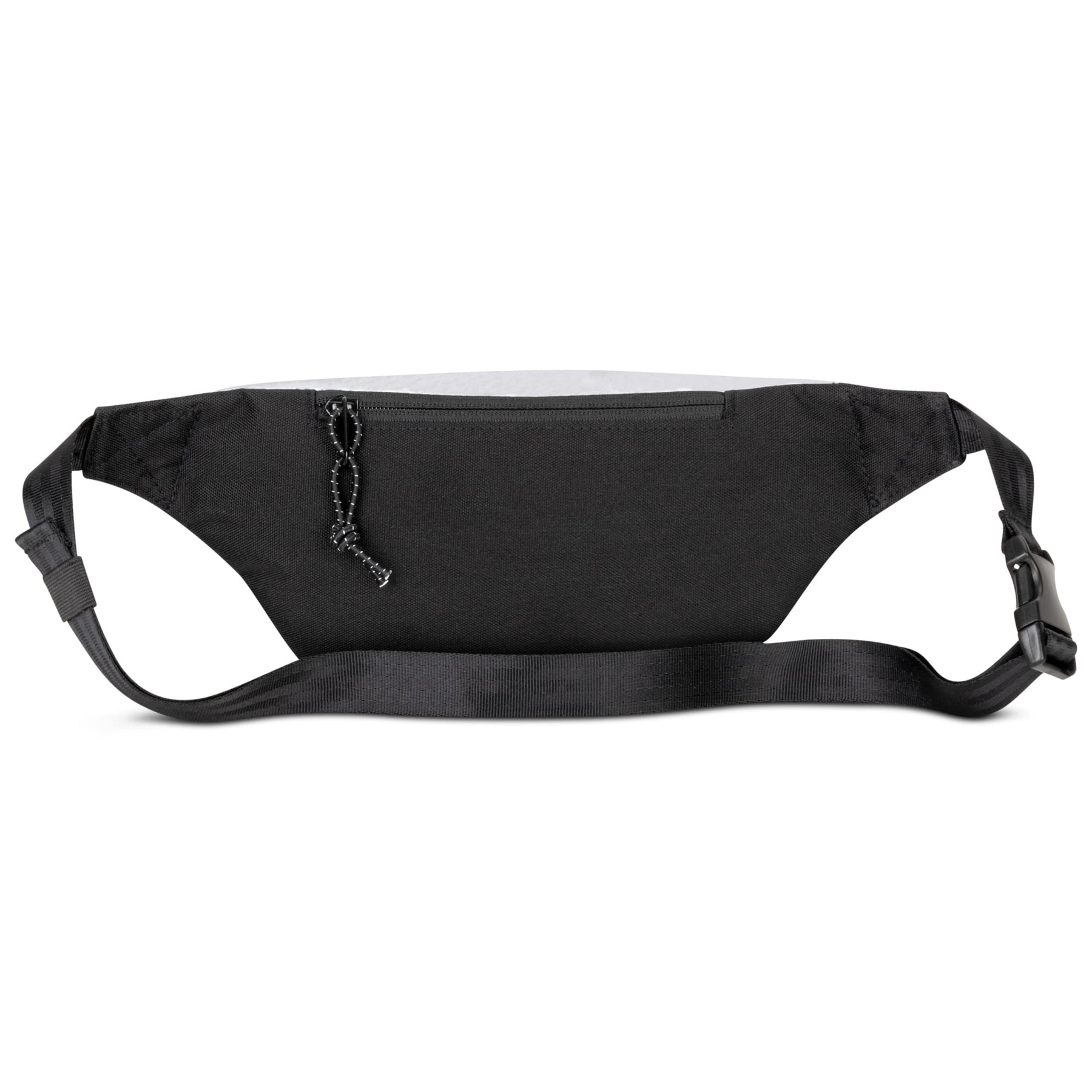 Schwarze reflektierende Bauchtasche 'Erik Small' mit Reißverschluss und verstellbarem Gurt