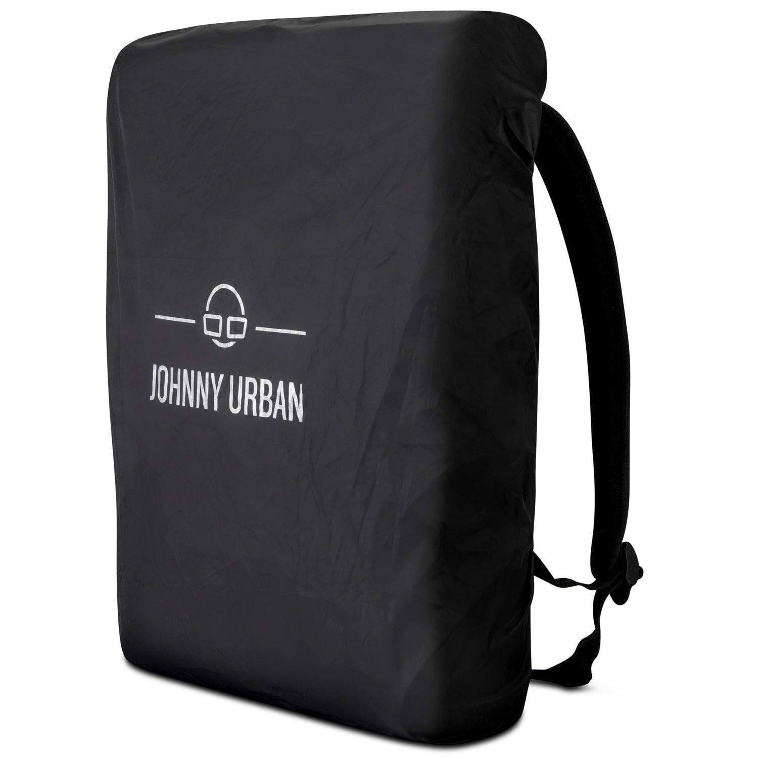 Schwarze Regenschutzhülle 'Bo L' für Rucksack von Johnny Urban mit reflektierendem Logo