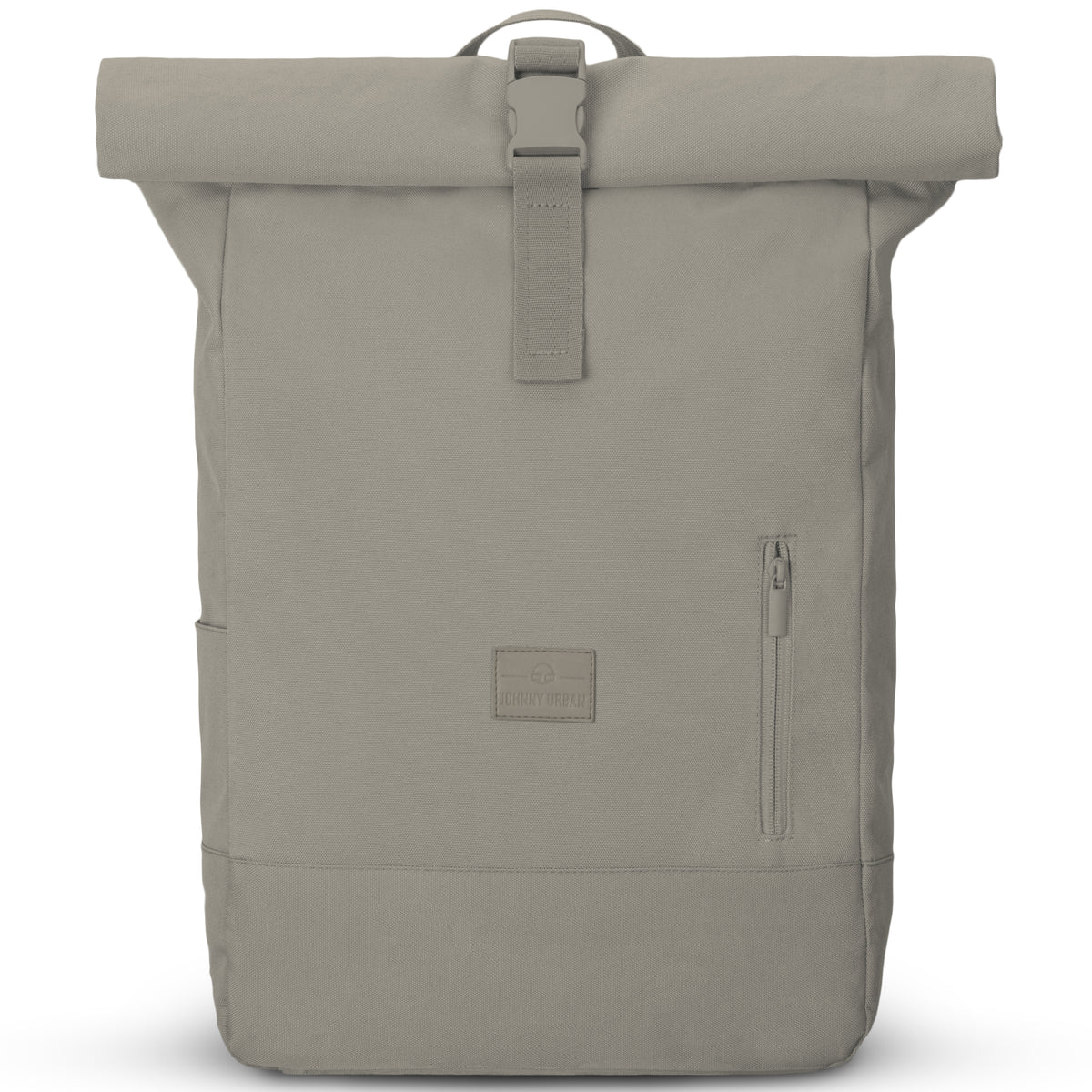 Beiger Rolltop-Rucksack 'Robin Large' von Johnny Urban mit einer vorderen Reißverschlusstasche