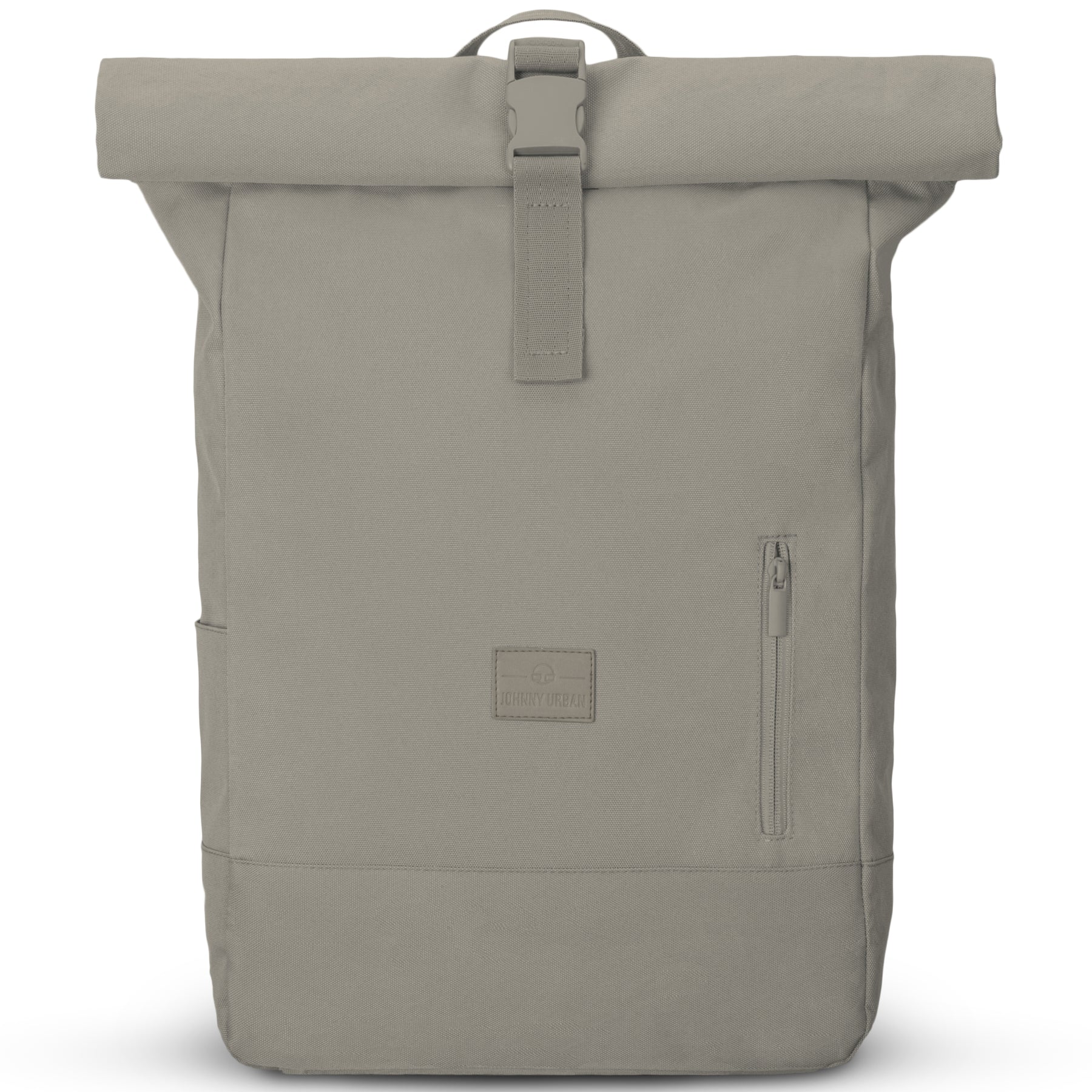 Beiger Rolltop-Rucksack 'Robin Large' von Johnny Urban mit einer vorderen Reißverschlusstasche