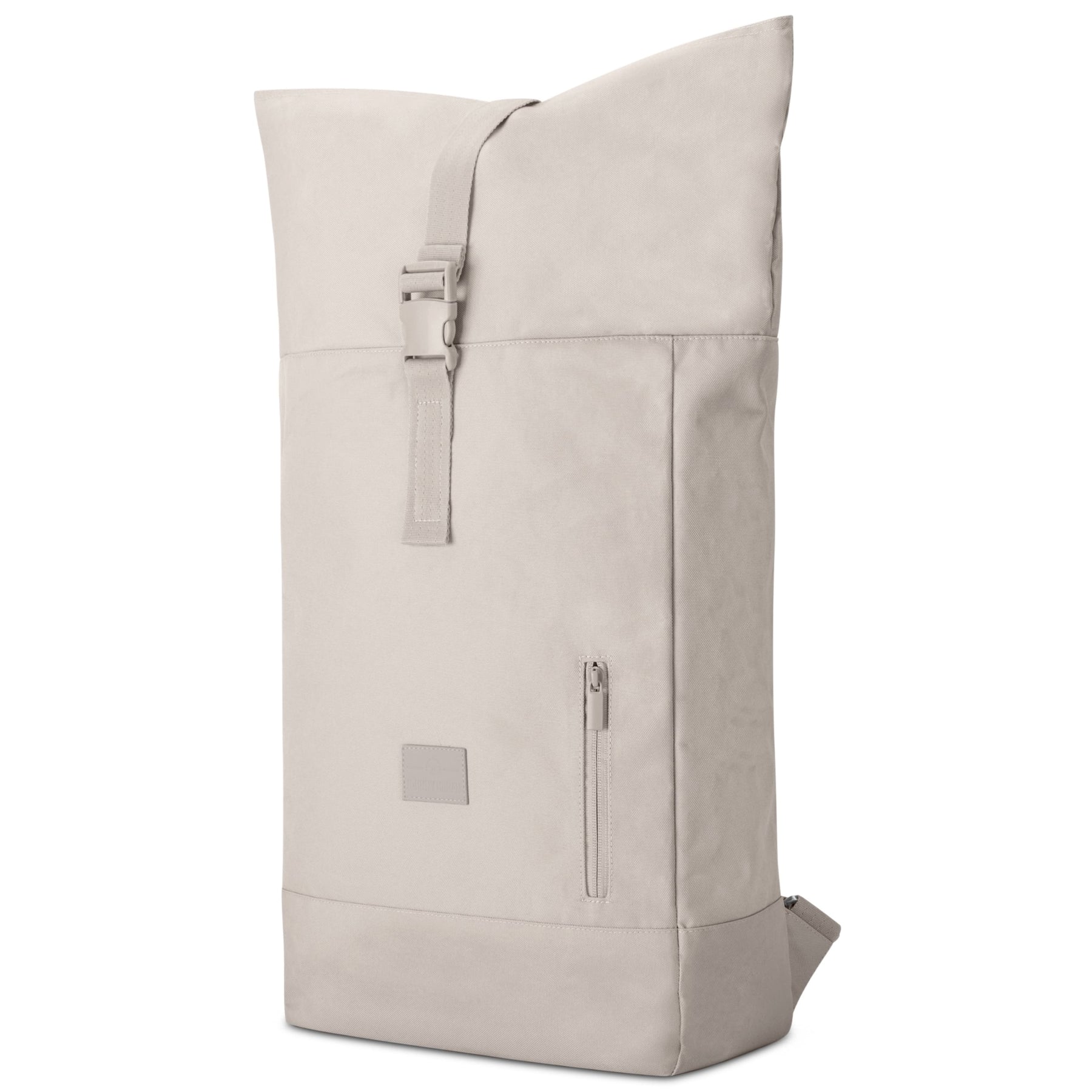 Großer sandfarbener Rolltop Rucksack 'Robin Large' mit Frontreißverschluss