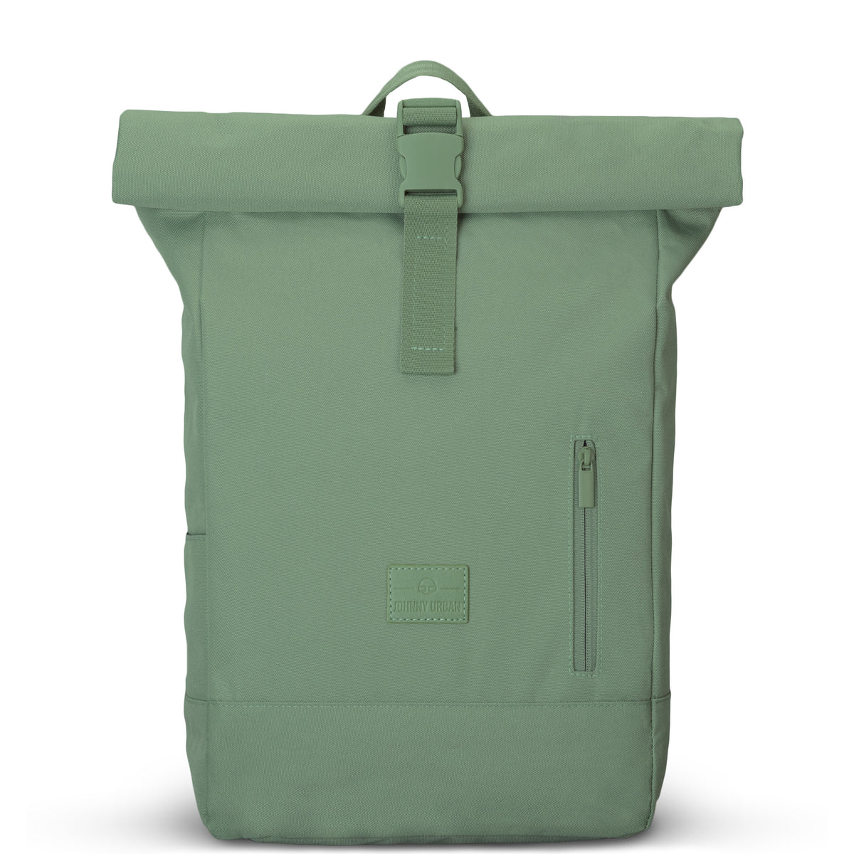 Grüner Rolltop Rucksack 'Robin Medium' von Johnny Urban mit Frontreißverschluss und Logo